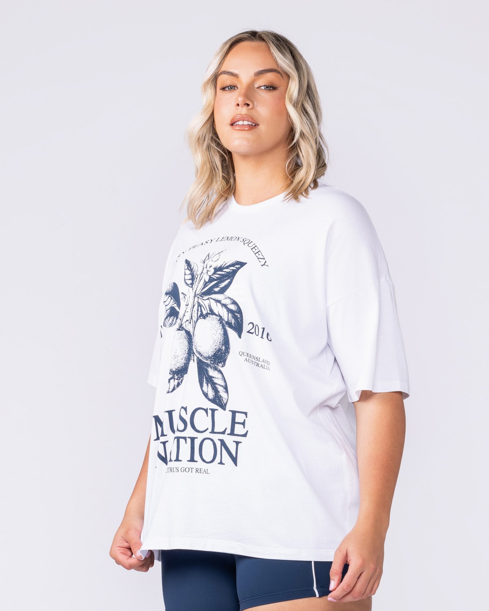 Lemon Squeezy Oversized Tee - White