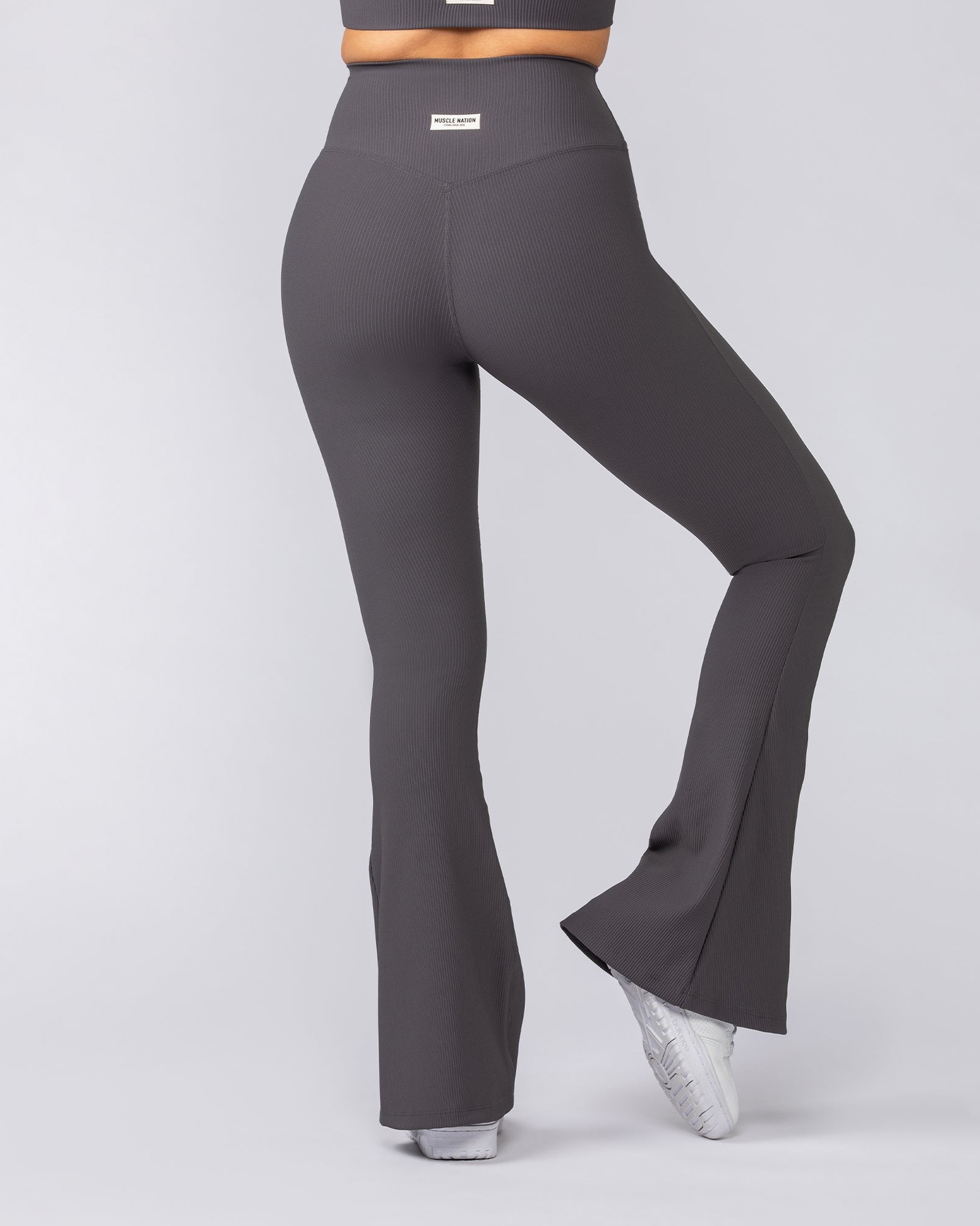 Zero Rise Rib Flare Leggings - Phantom