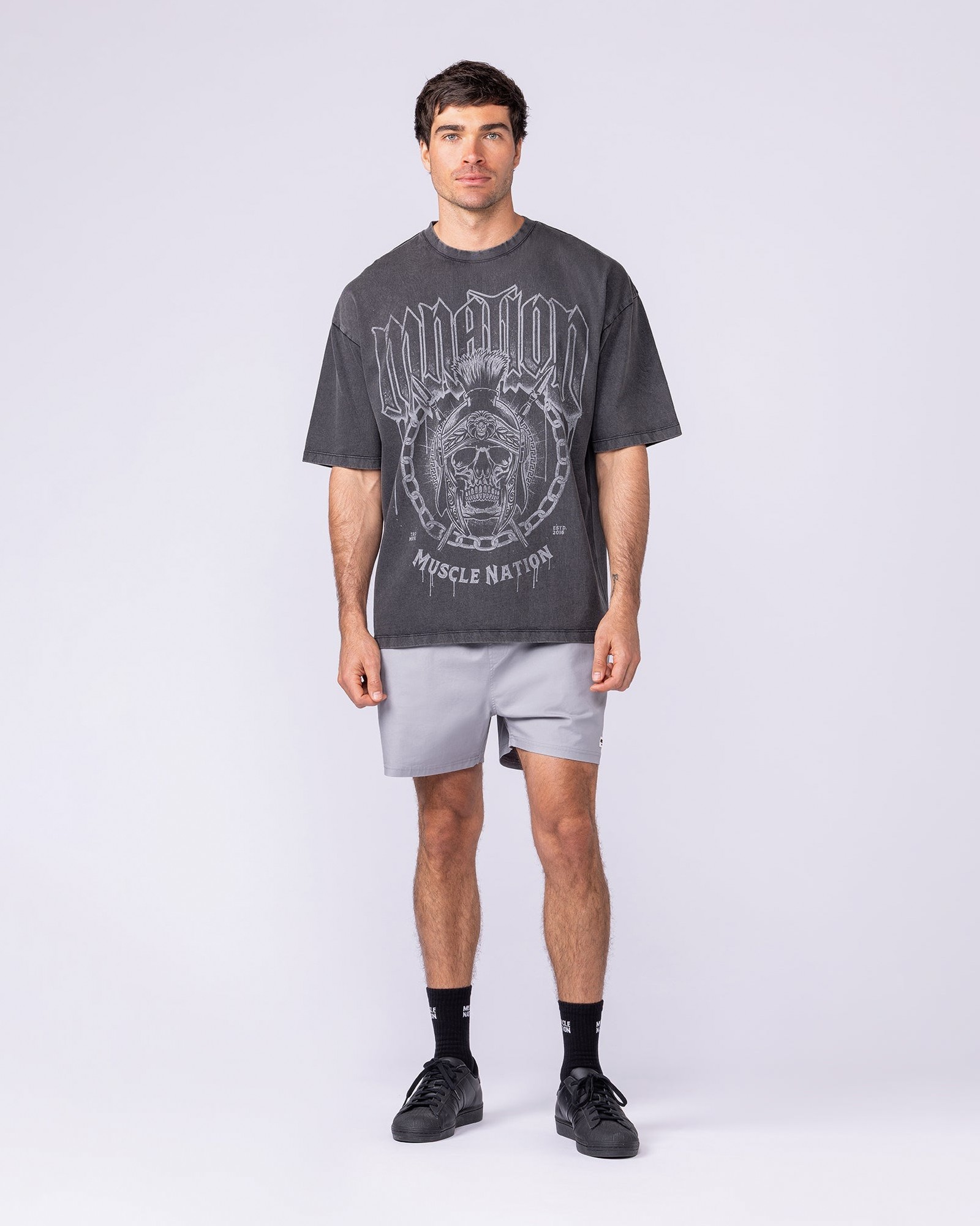 Spartan Oversized Vintage Tee - Washed Black