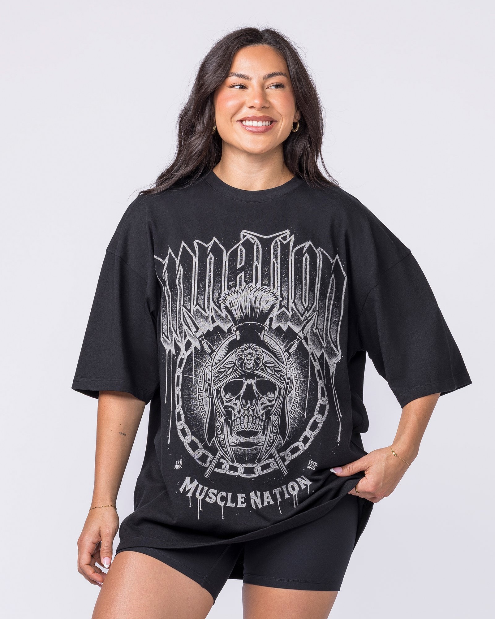 Spartan Oversized Tee - Black