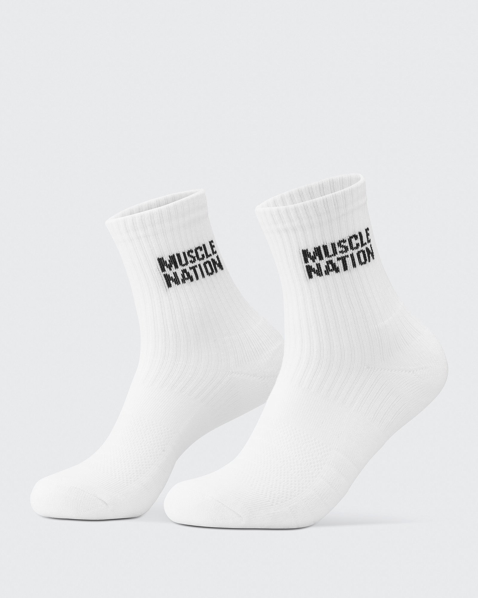 Womens Essential Crew Socks (2x Pack) - White