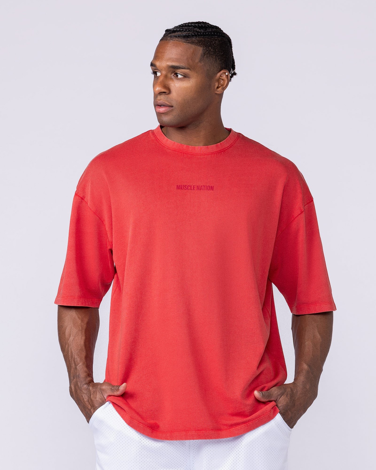 Worldwide Oversized Vintage Tee - Washed Red