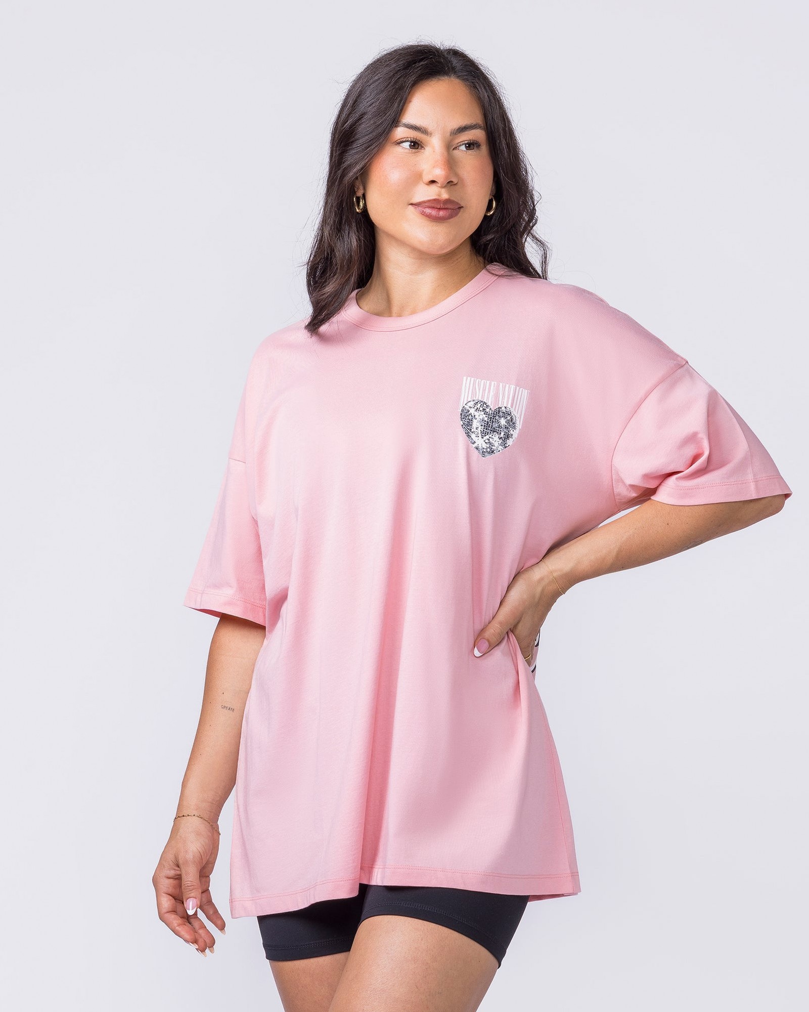 Less Panic More Disco Oversized Tee - Blush