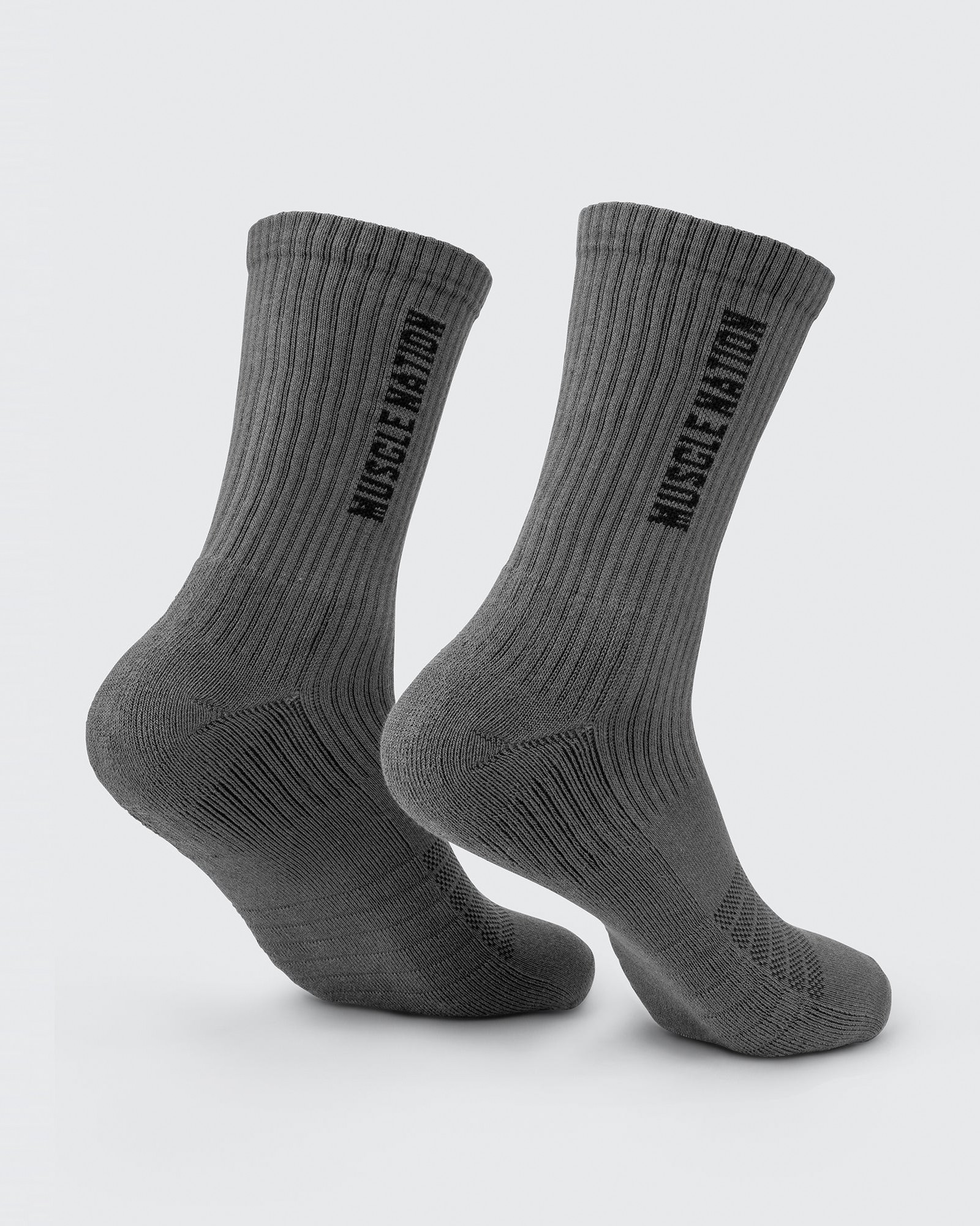 Mens Linear Crew Sock (2x Pack) - Charcoal