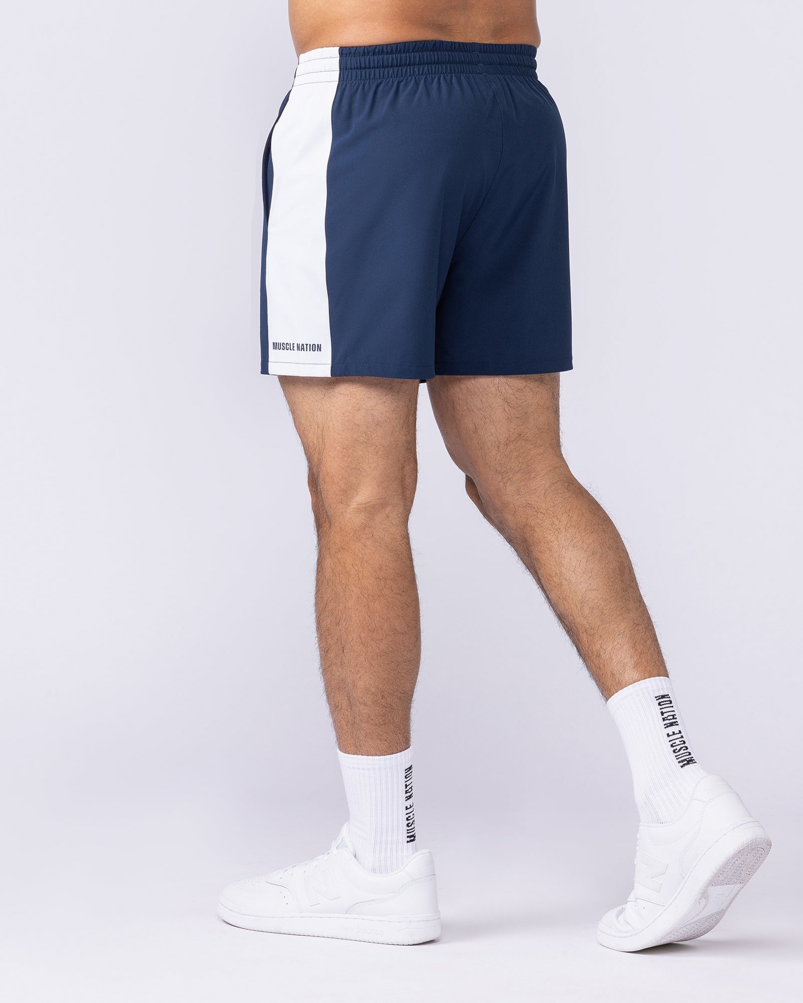 Panelled Function 4" Shorts - Navy