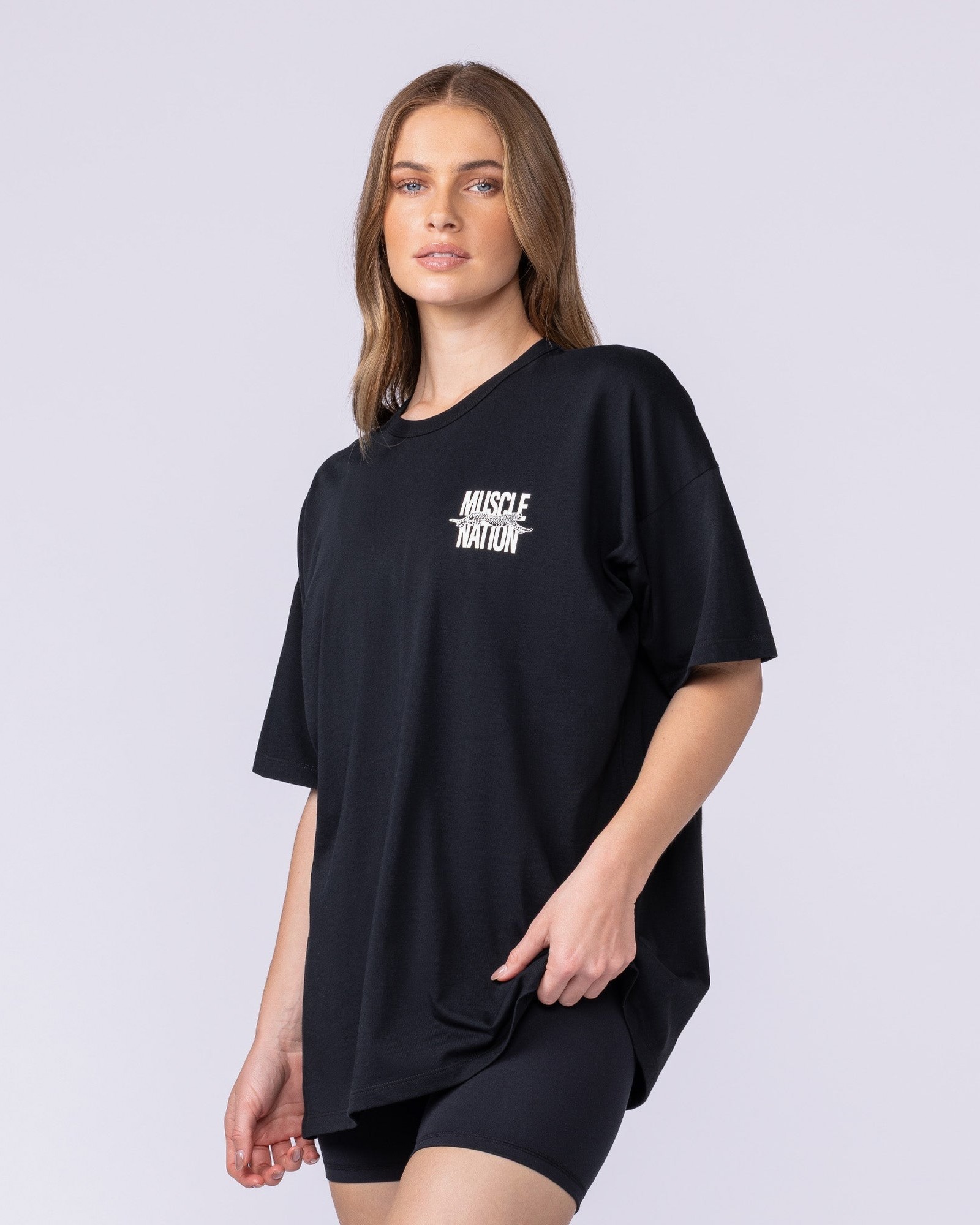 Pounce Oversized Tee - Black