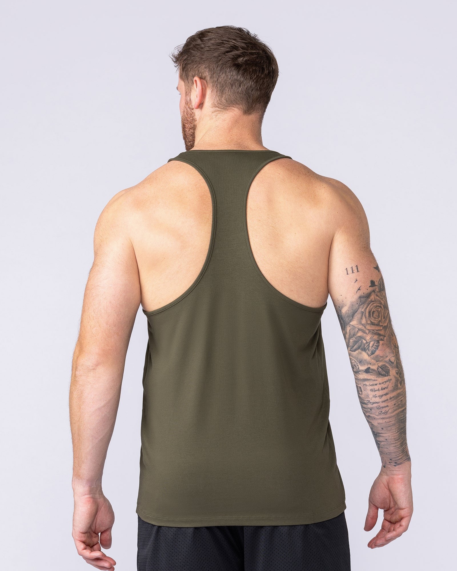 Infinite Y Back Singlet - Dark Khaki