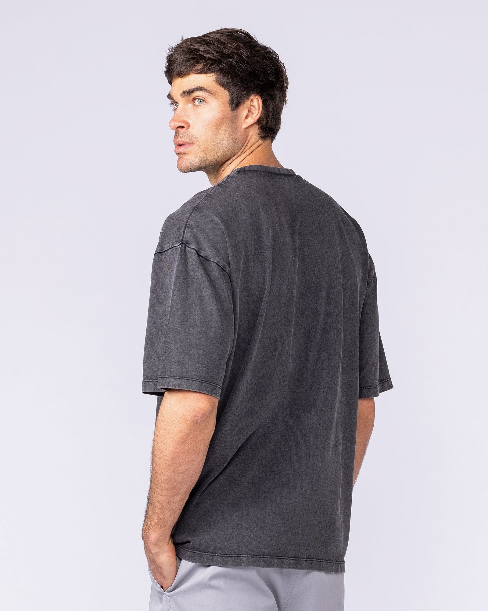 Spartan Oversized Vintage Tee - Washed Black