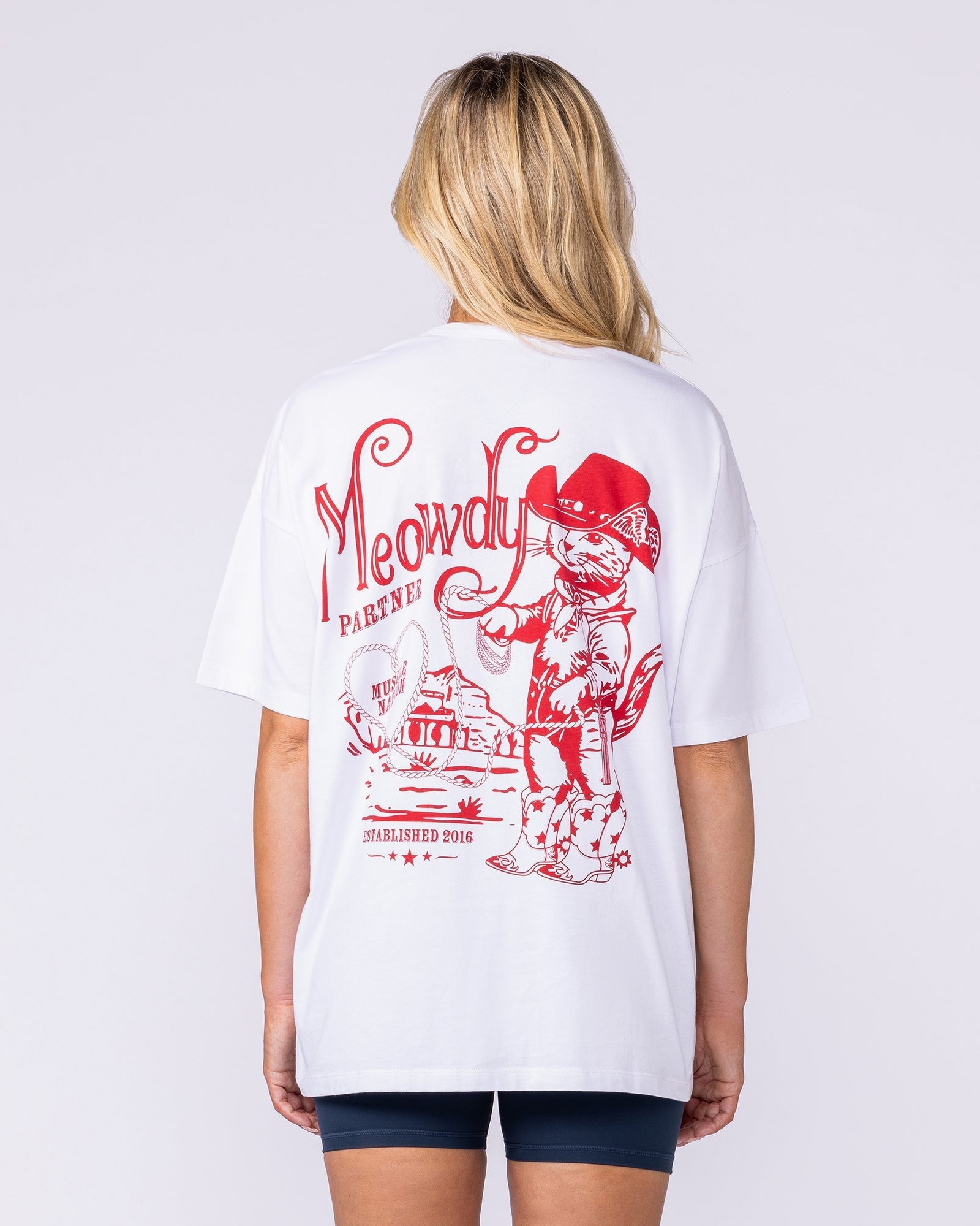 Meowdy Partner Oversized Tee - White