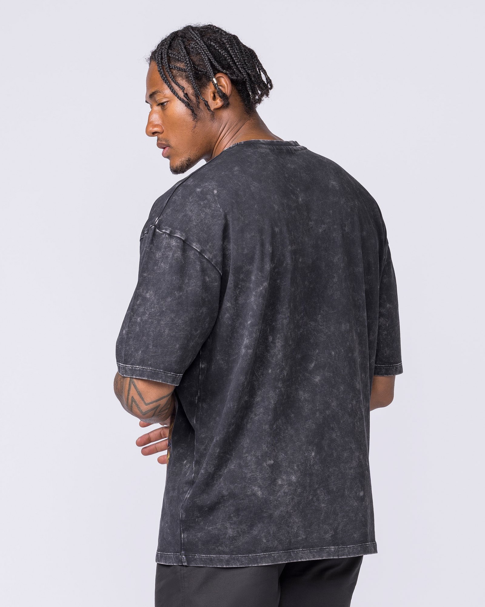 Full Throttle Oversized Vintage Tee - Washed Black
