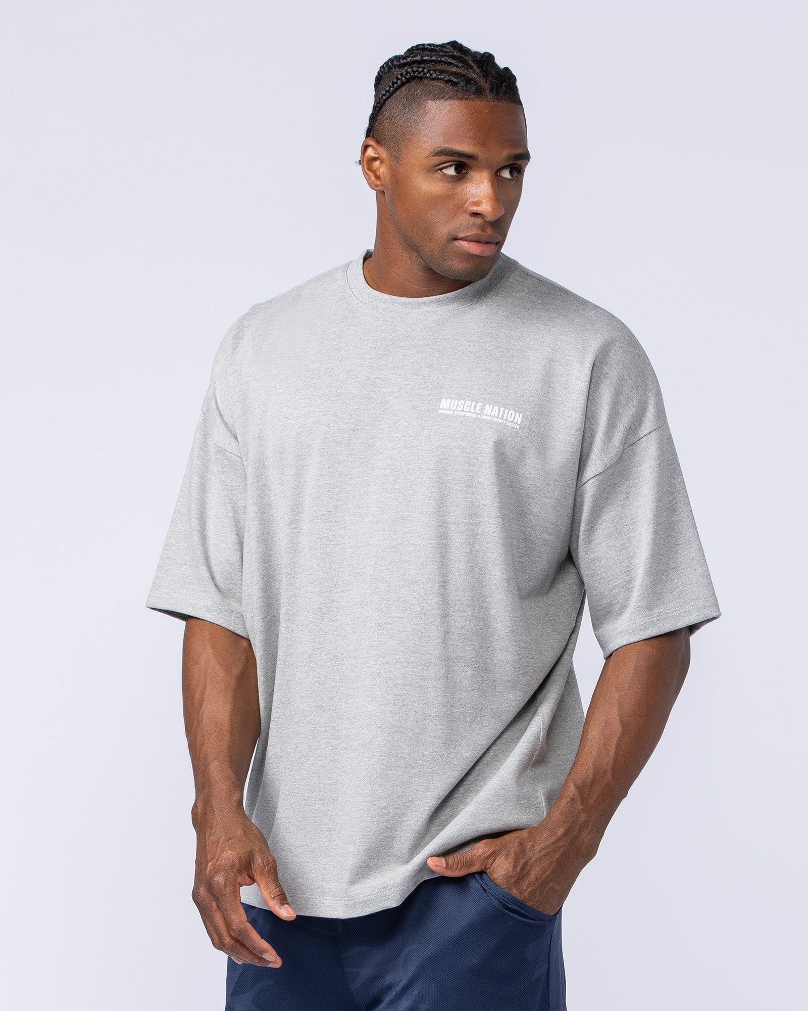 Original Oversized Boxy Tee - Grey Marl