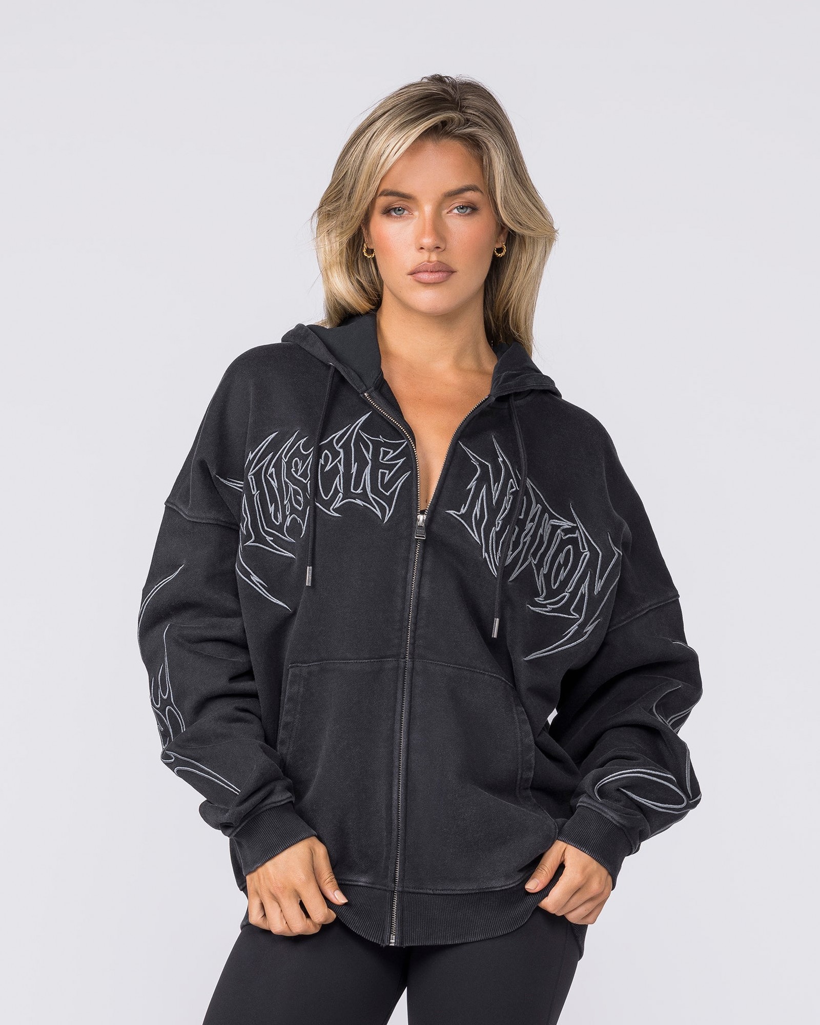Breakout Vintage Zip Hoodie - Washed Black