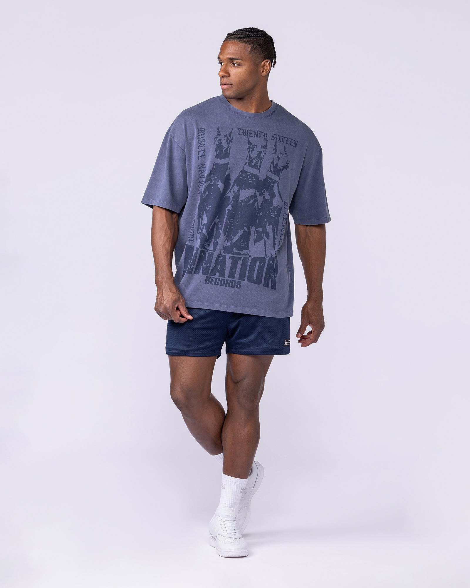 Doberman Oversized Vintage Tee - Washed Atlantis