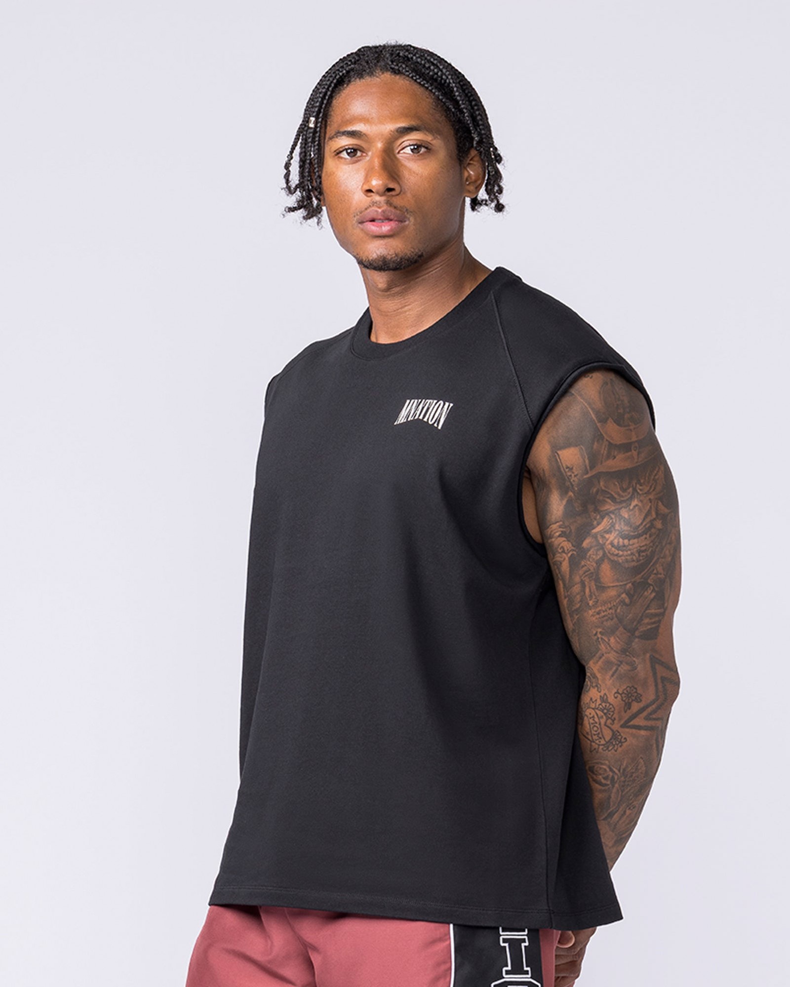Off Duty Boxy Muscle Tank - Black