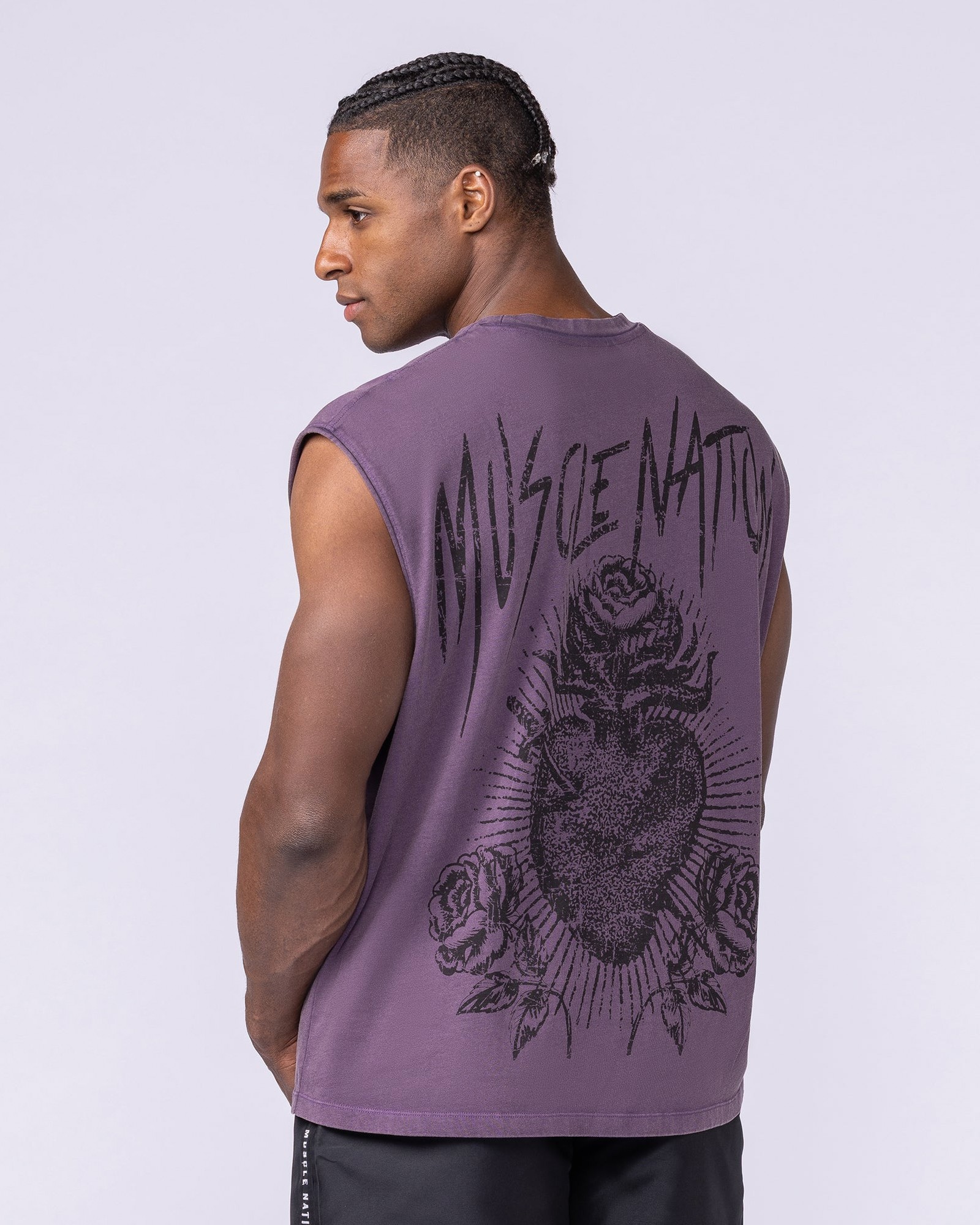 Heartless Vintage Boxy Muscle Tank - Washed Dark Purple
