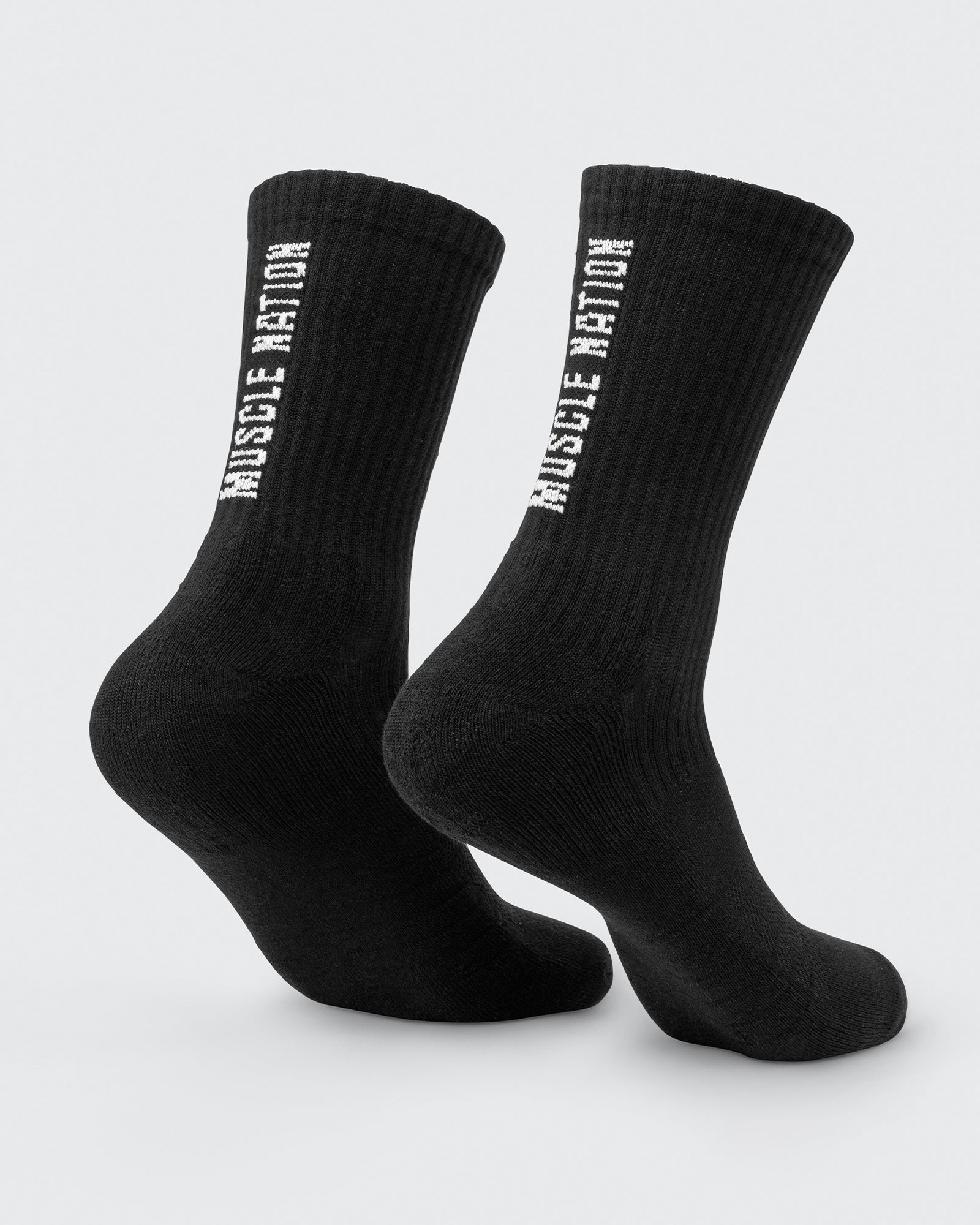 Mens Trainer Crew Sock - 2Pack Black /White Multi
