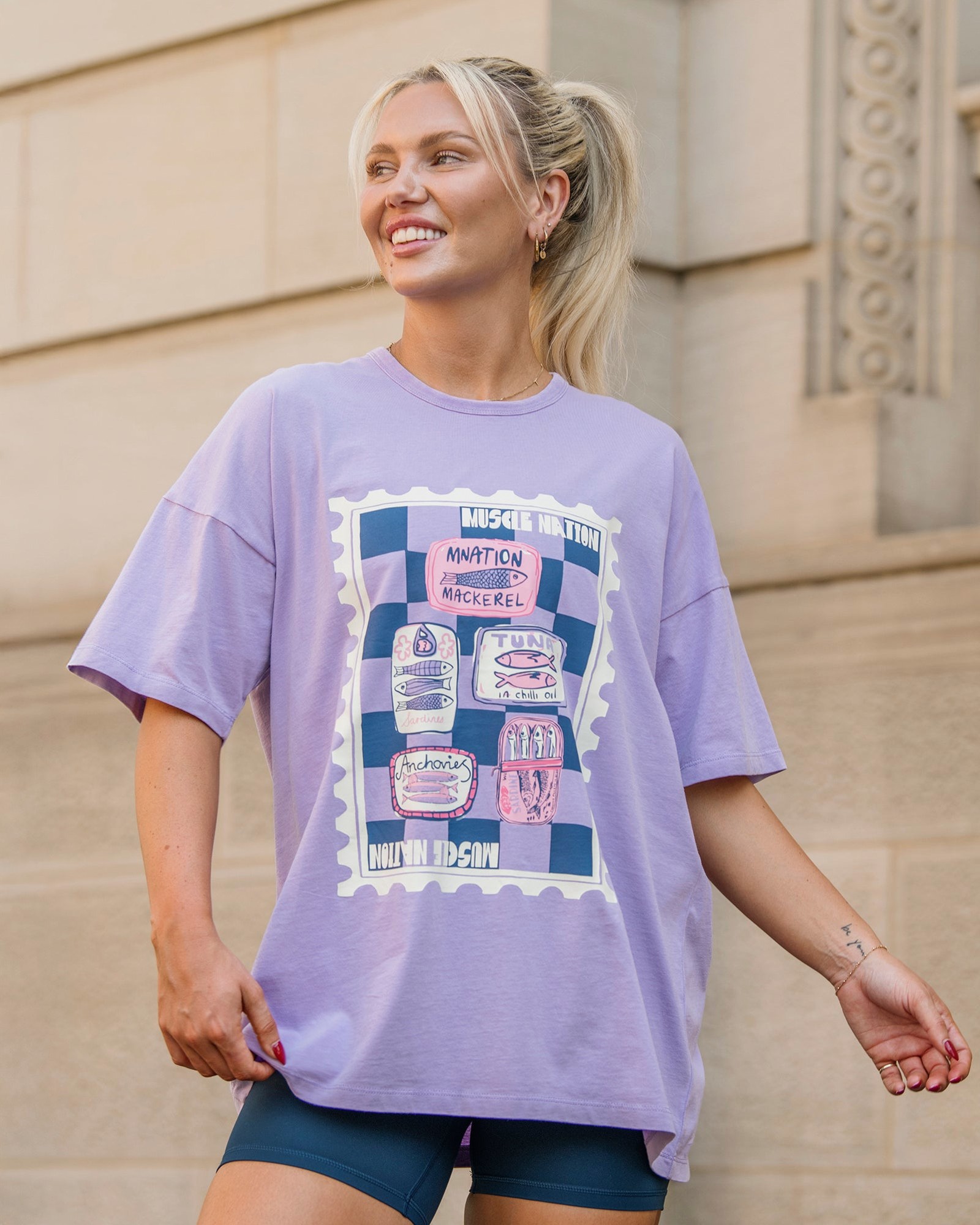 Sardina Oversized Vintage Tee - Washed Iris