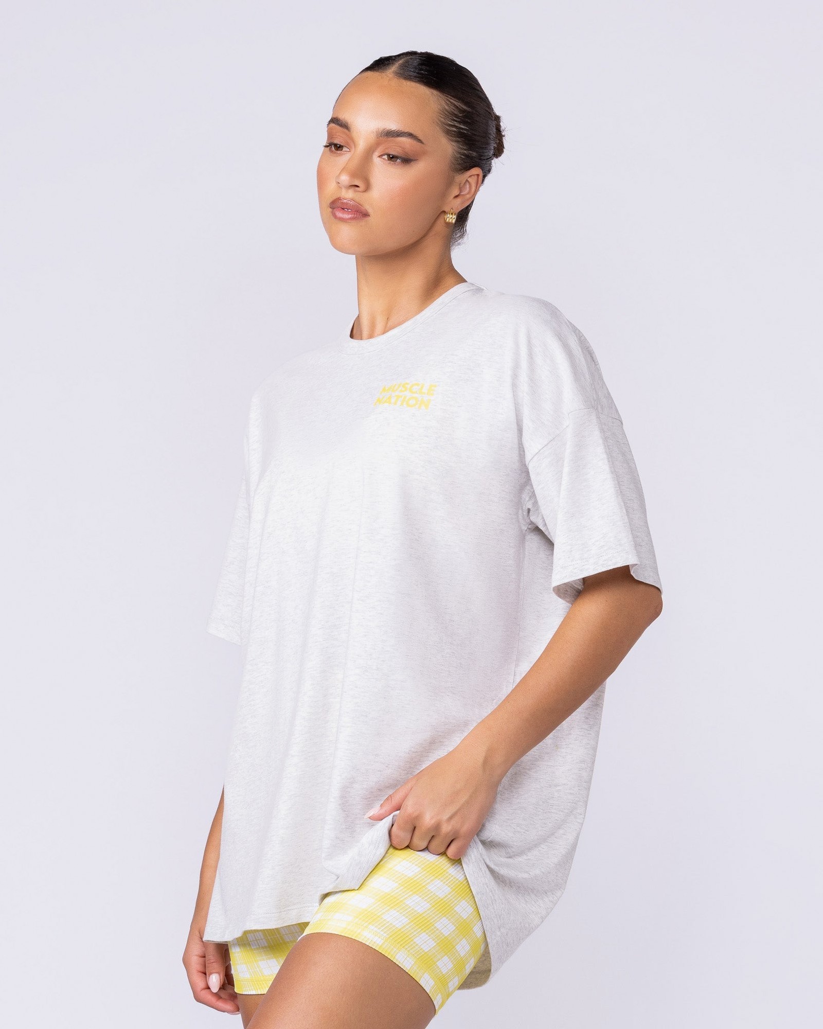 Lifestyle Club Oversized Tee - Snow Grey Marl