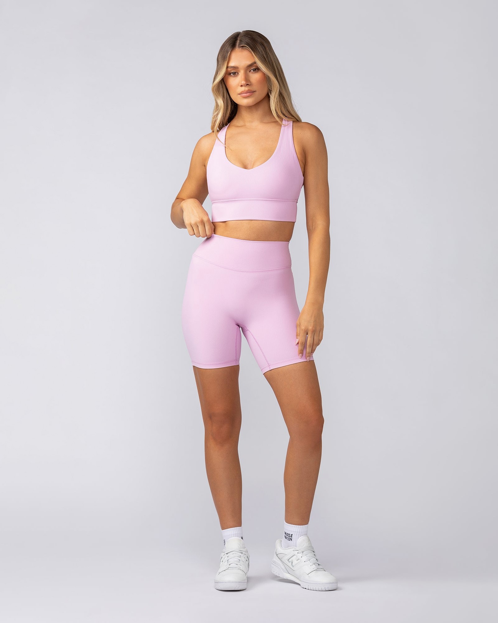 Zero Rise Rib Bike Shorts - Fairy Floss