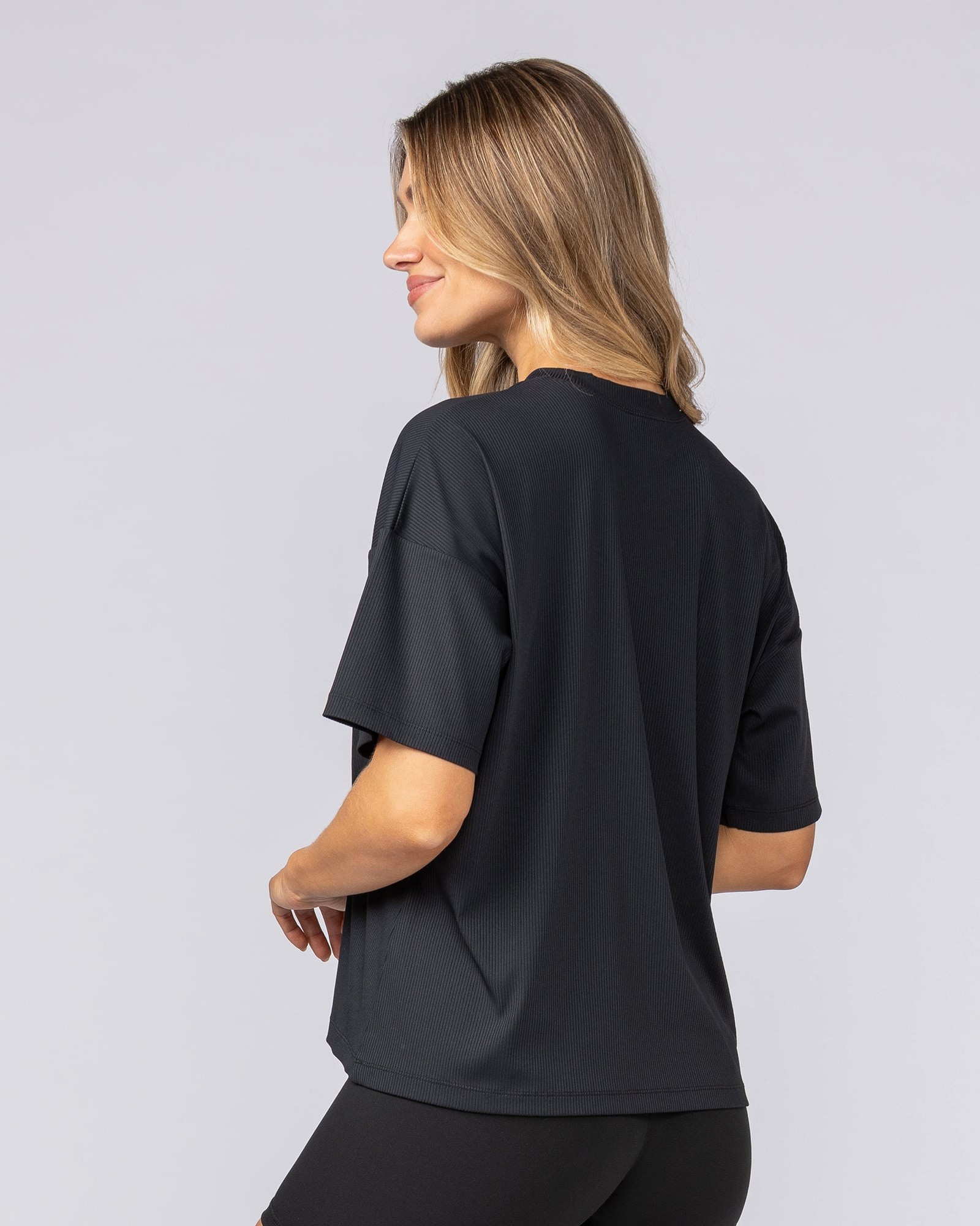 Rib Boxy Training Tee - Black