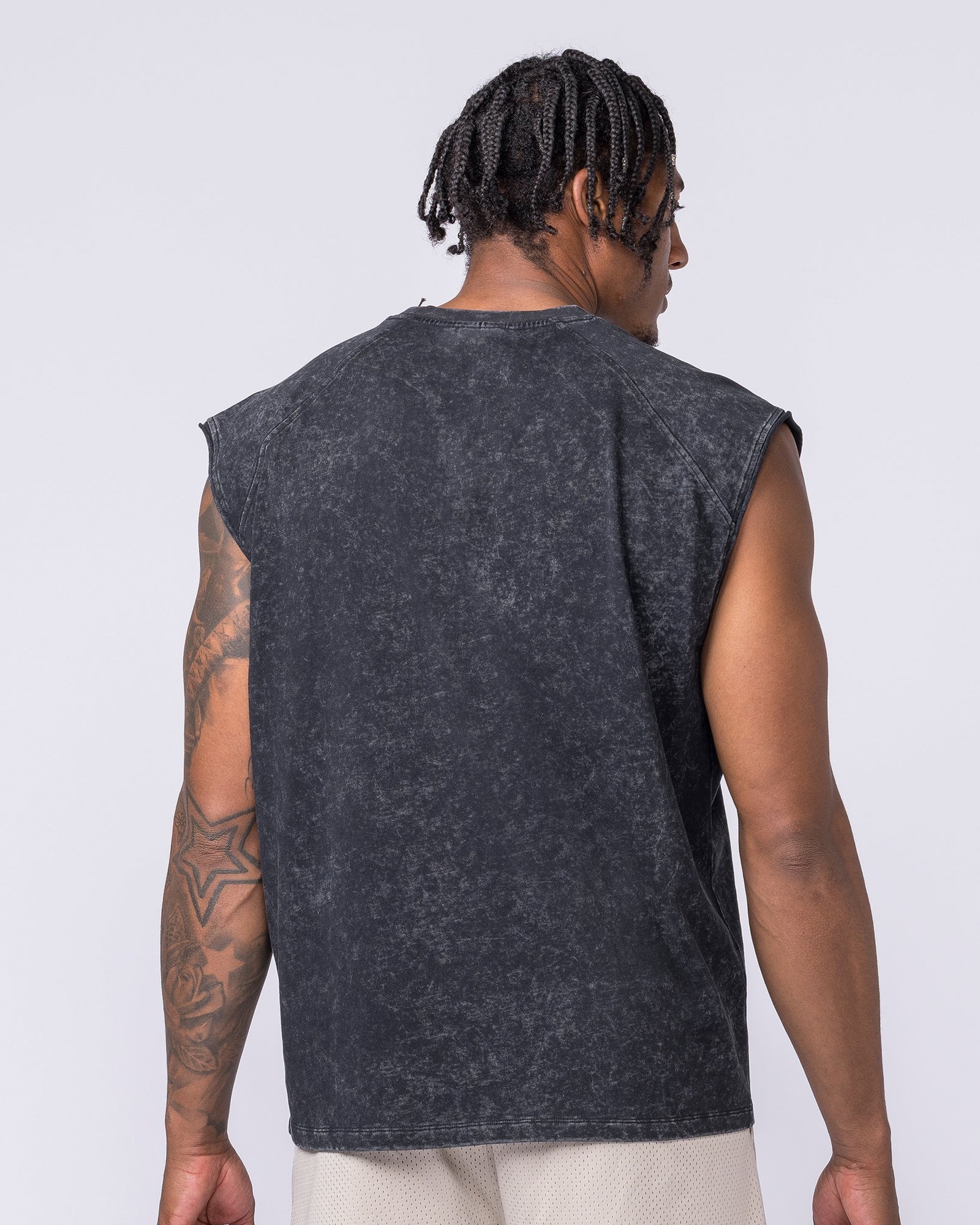 Night Rider Vintage Boxy Muscle Tank - Washed Black