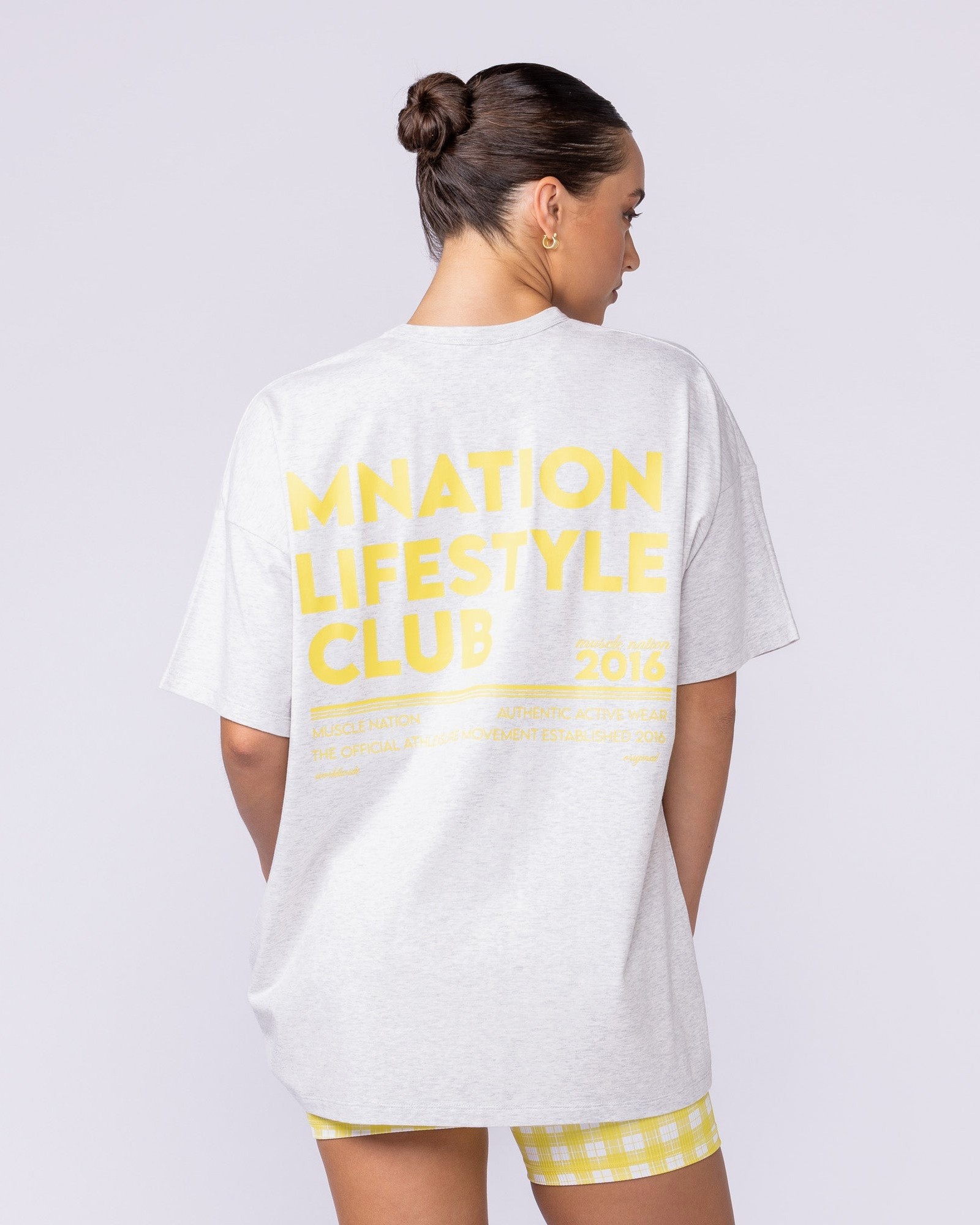 Lifestyle Club Oversized Tee - Snow Grey Marl