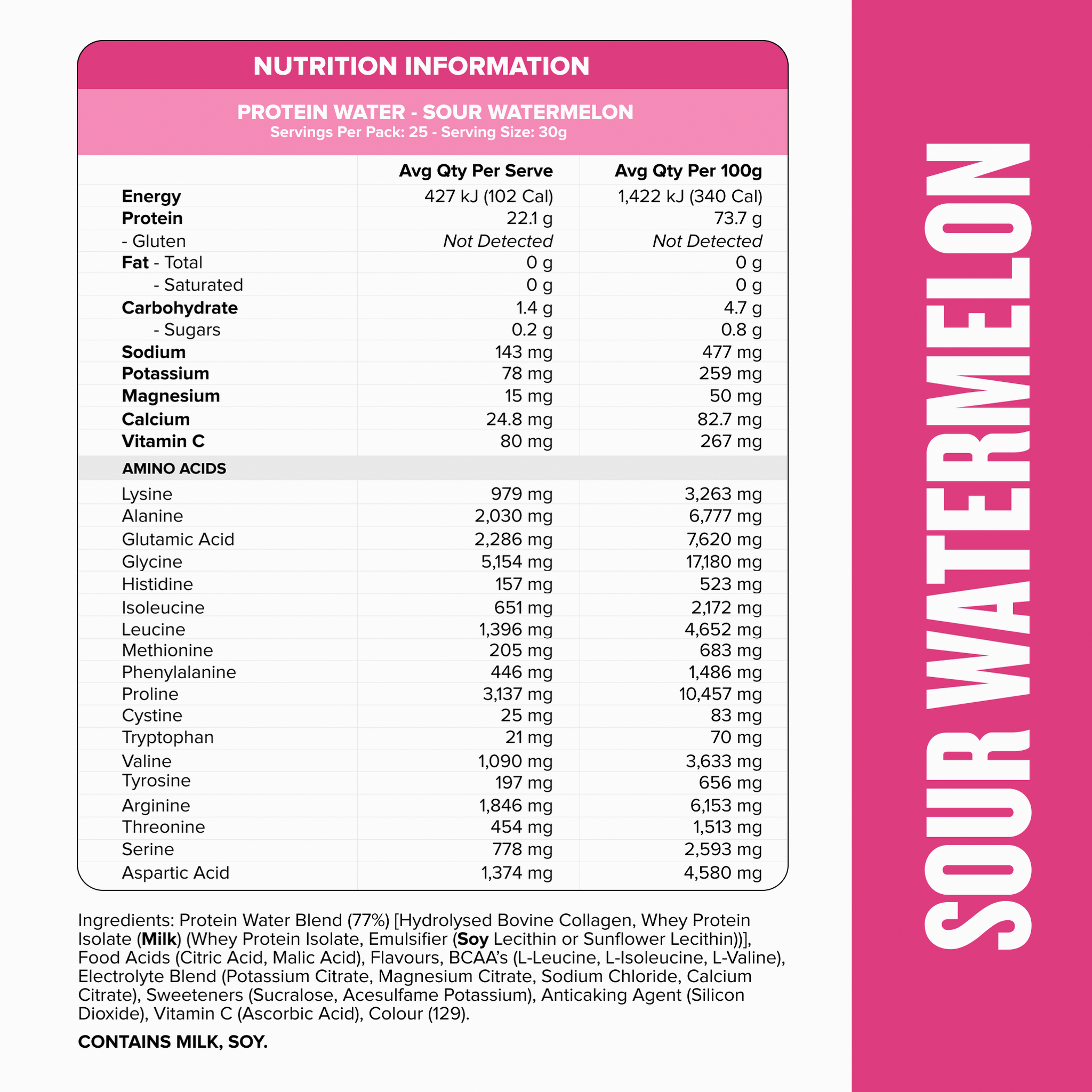 PROTEIN WATER - Sour Watermelon - 25 serves