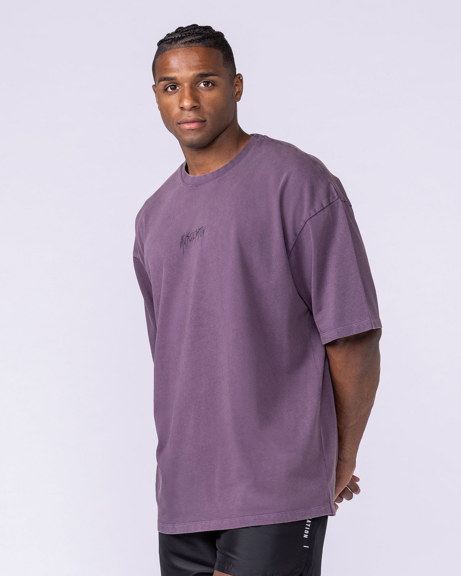 Heartless Oversized Vintage Tee - Washed Dark Purple