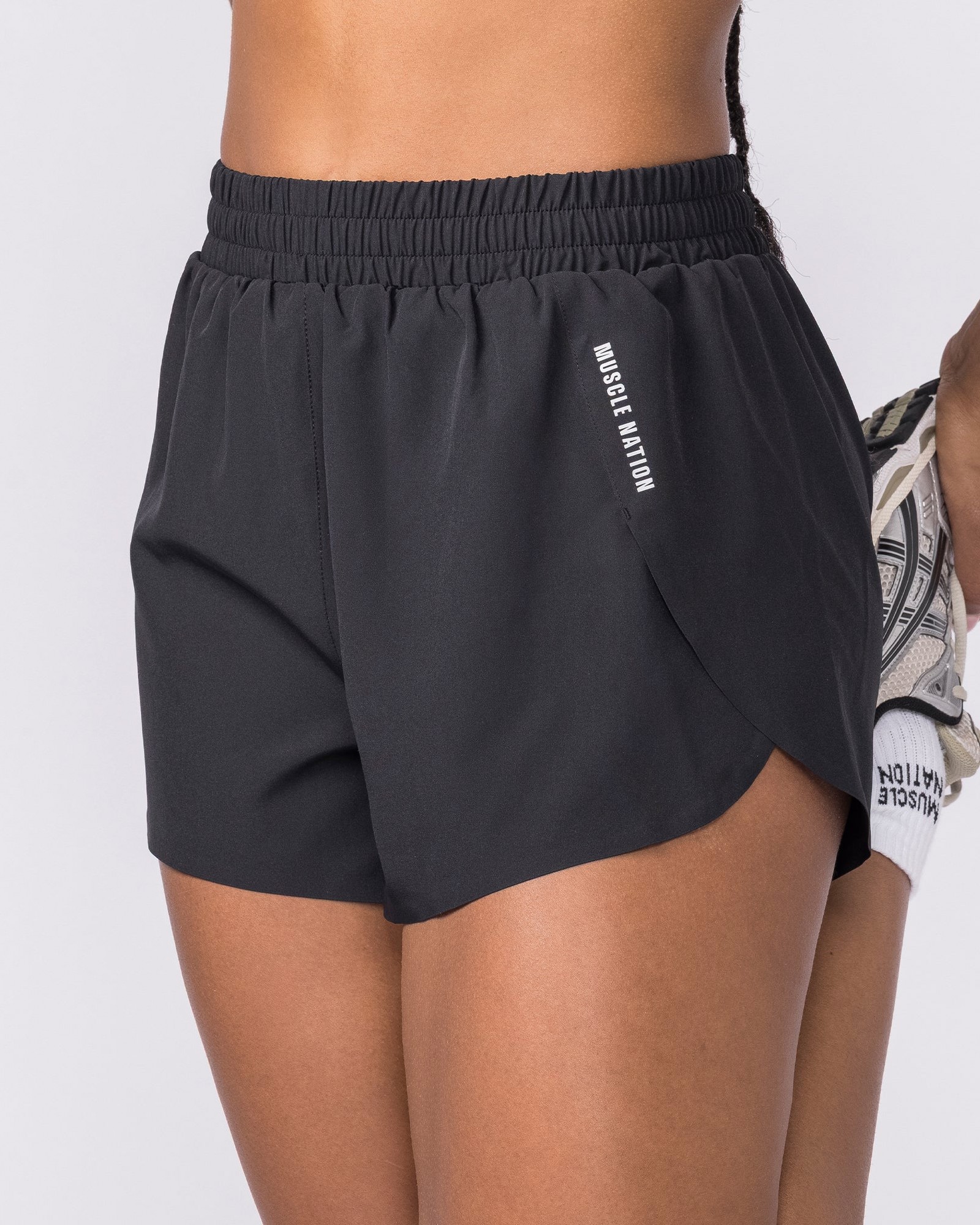 Pace 3" High-Waisted Run Shorts - Black