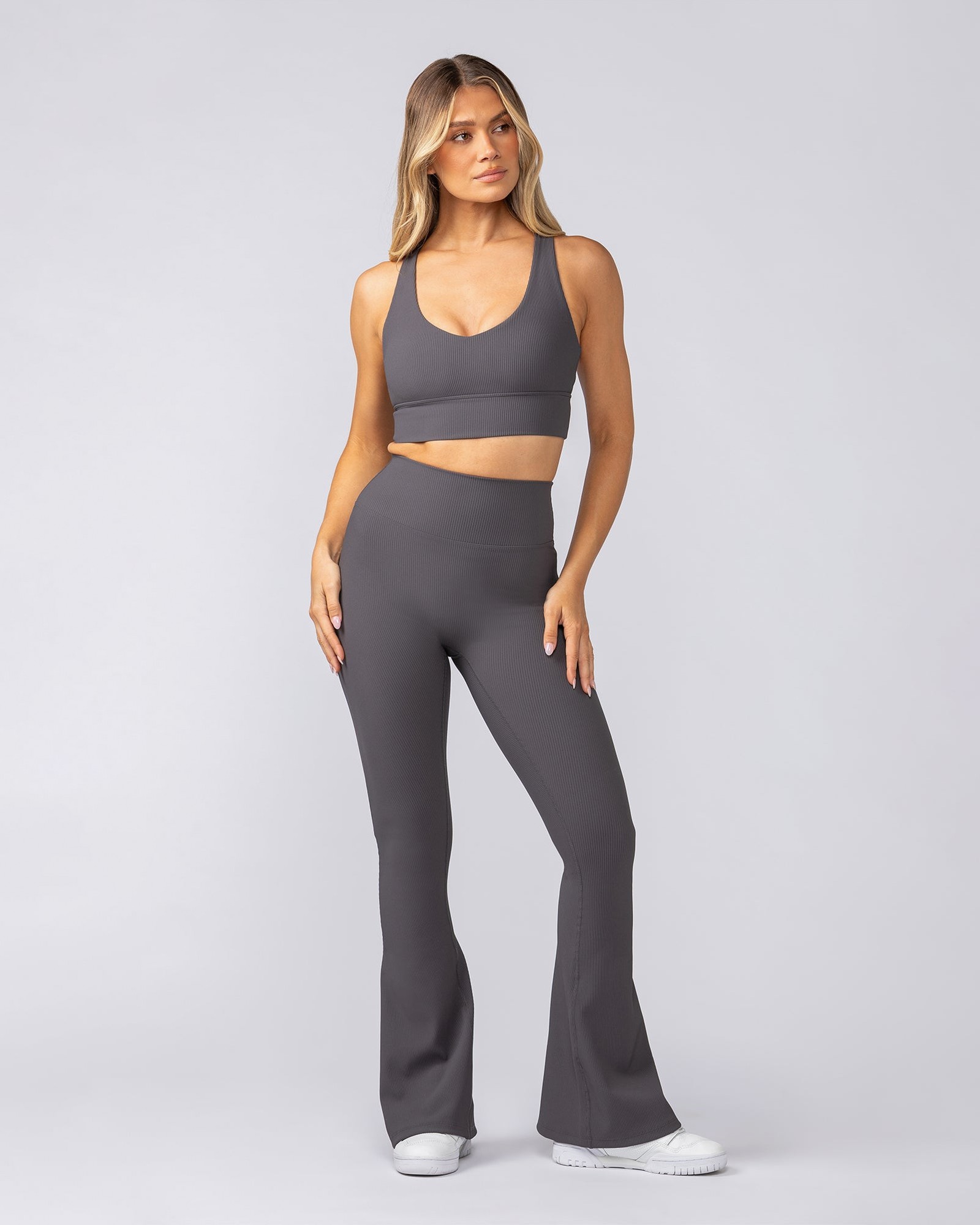 Zero Rise Rib Flare Leggings - Phantom