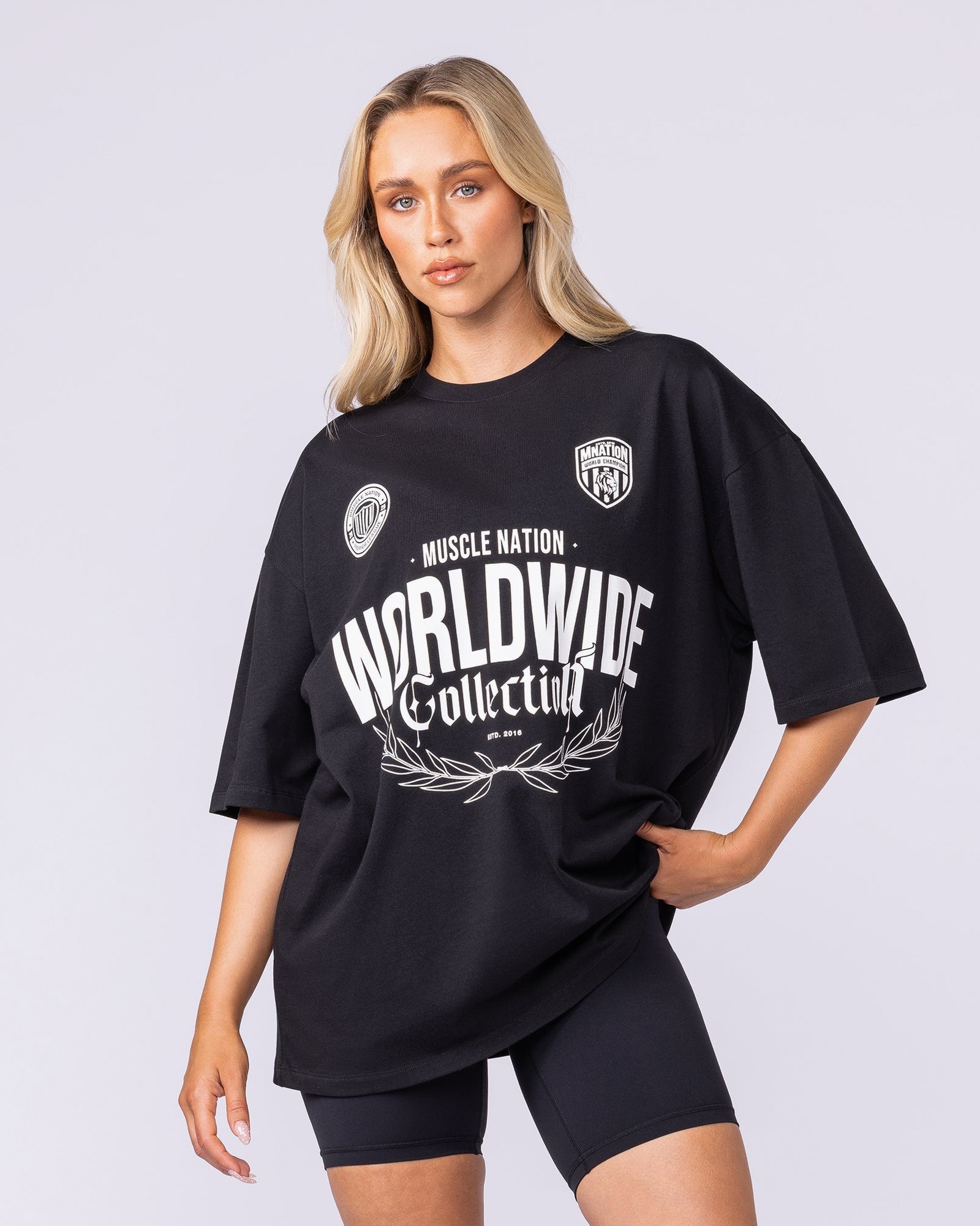 Worldwide Collection Oversized Tee - Black
