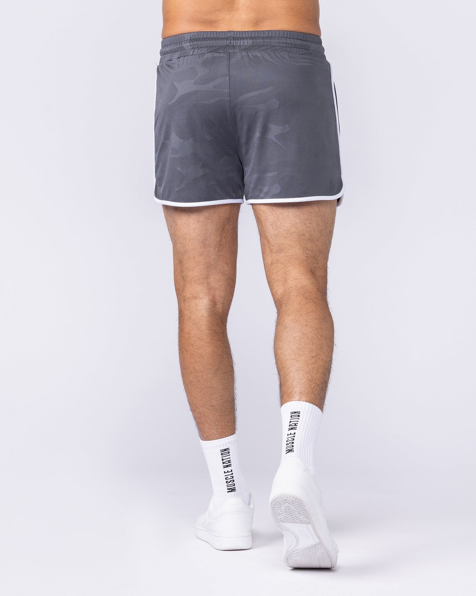 Tech Camo Retro Shorts - Dark Grey Camo