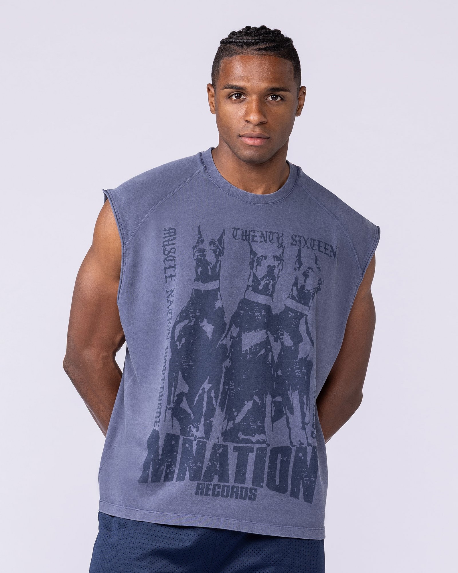 Doberman Vintage Boxy Muscle Tank - Washed Altantis