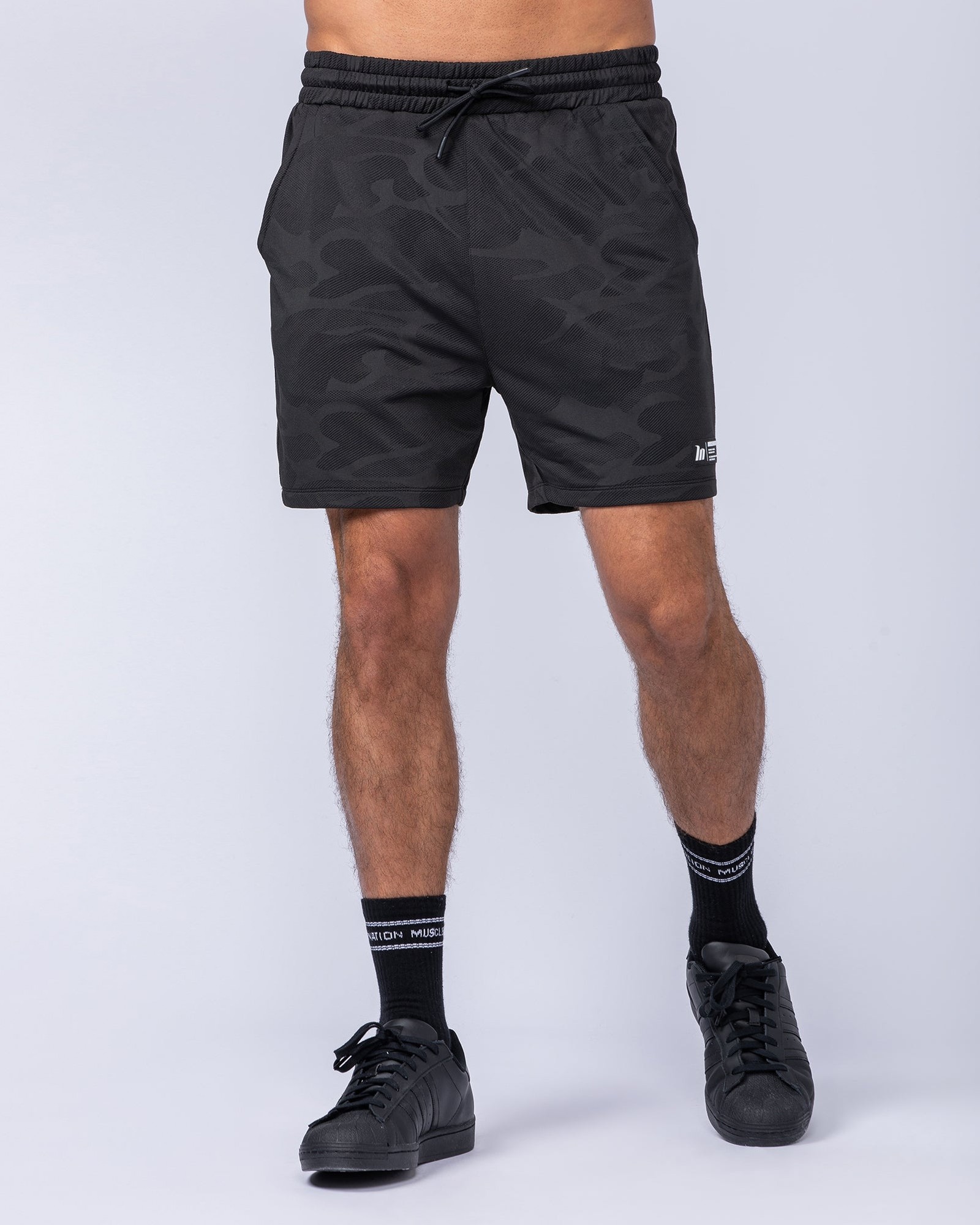 Tech Camo Lay Up 5" Shorts - Black Camo