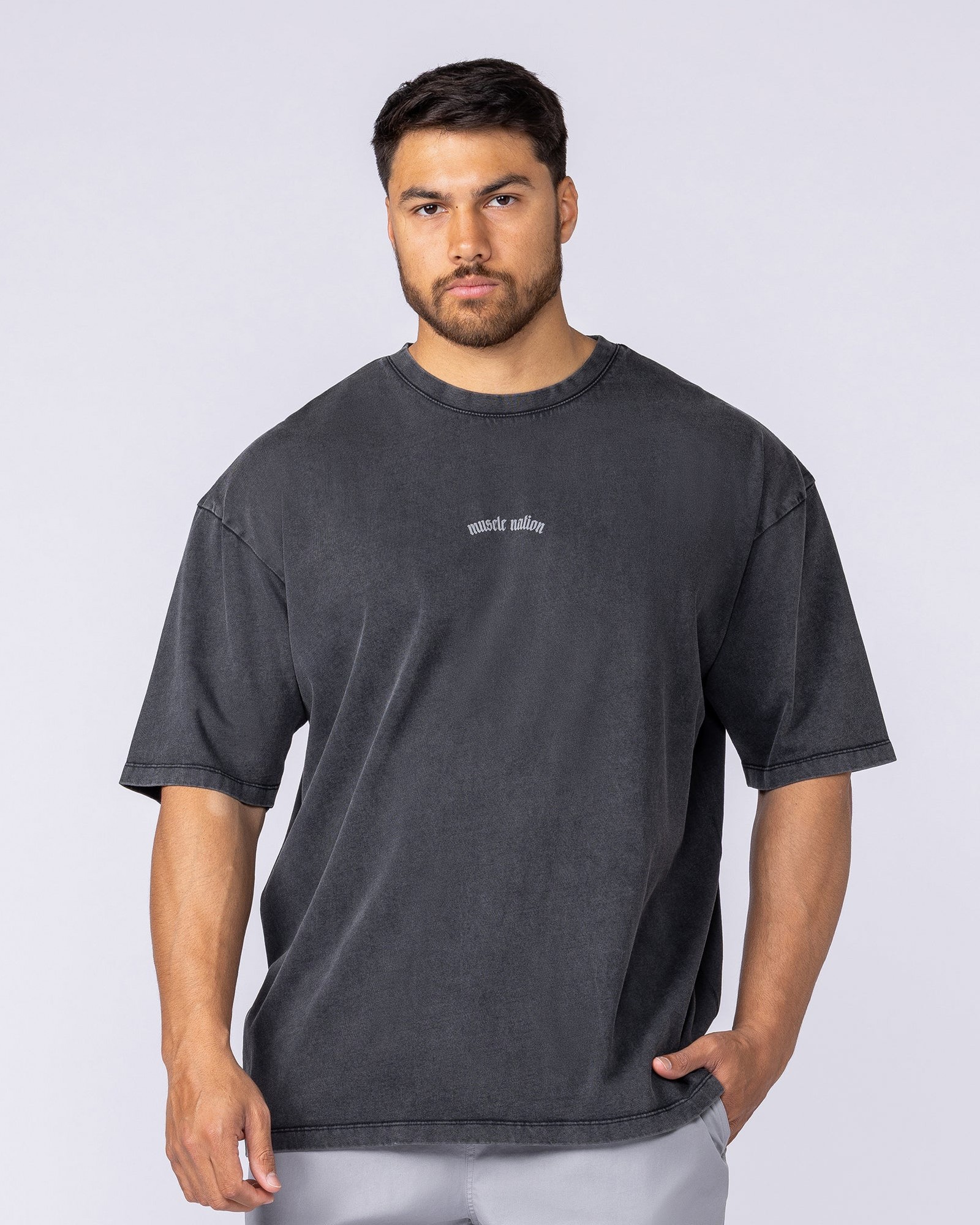 Lifting Club Oversized Vintage Tee - Washed Black
