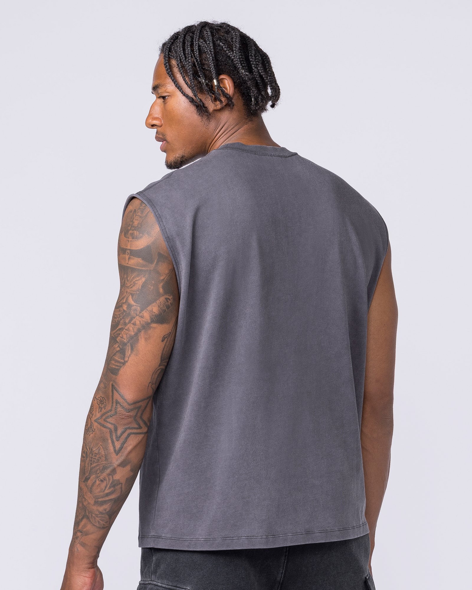 Metalcore Vintage Boxy Muscle Tank - Washed Dark Tornado