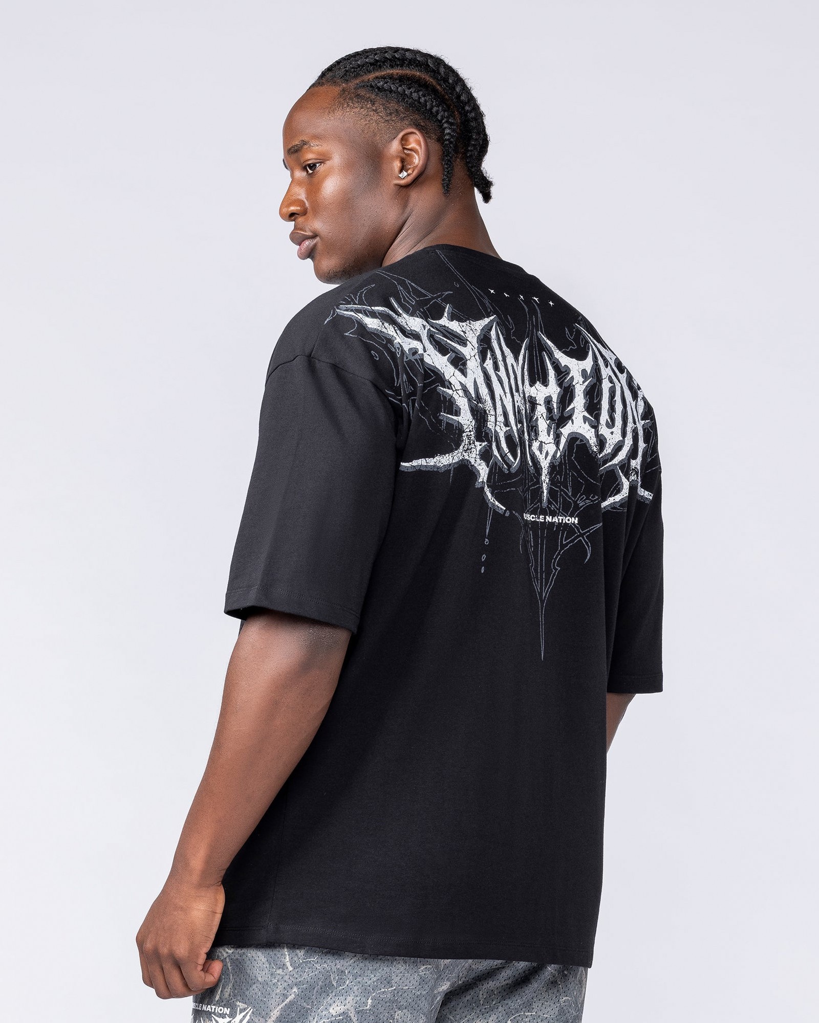 Gothic Oversized Tee - Black