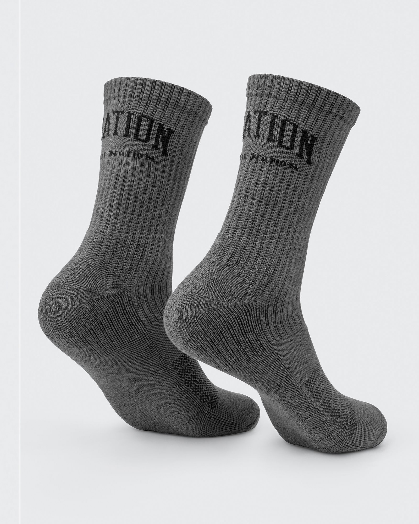 Mens Varsity Crew Sock (2x Pack) - Charcoal