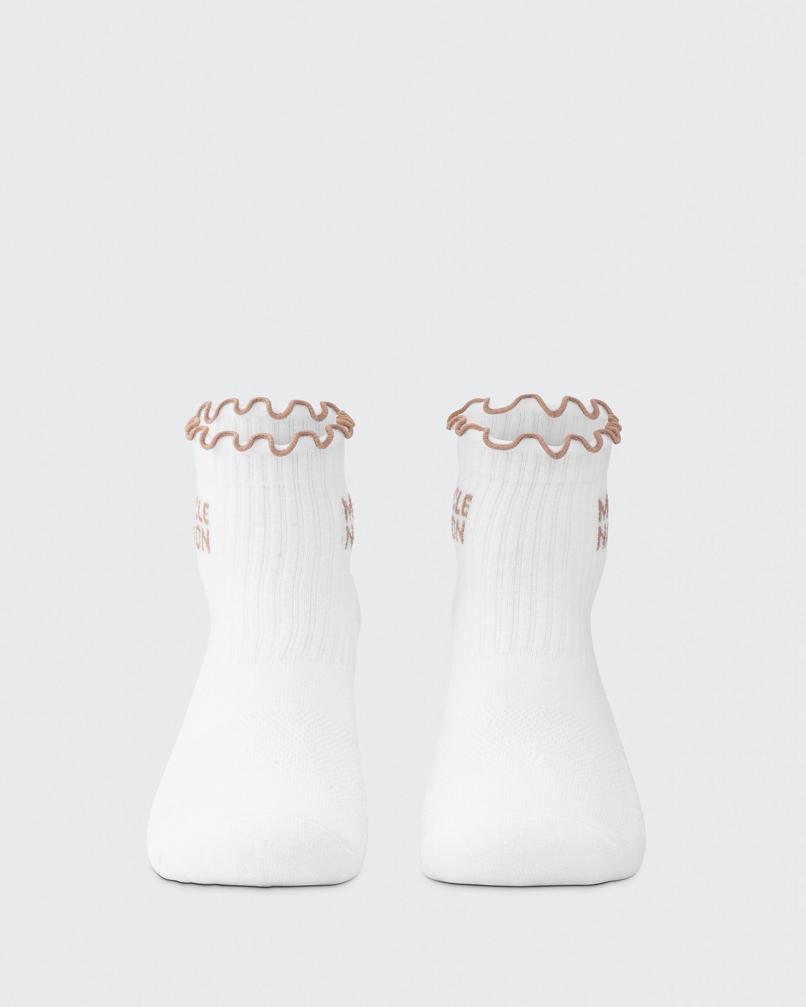 Ruffle Crew Sock - 1Pack - White / Stone