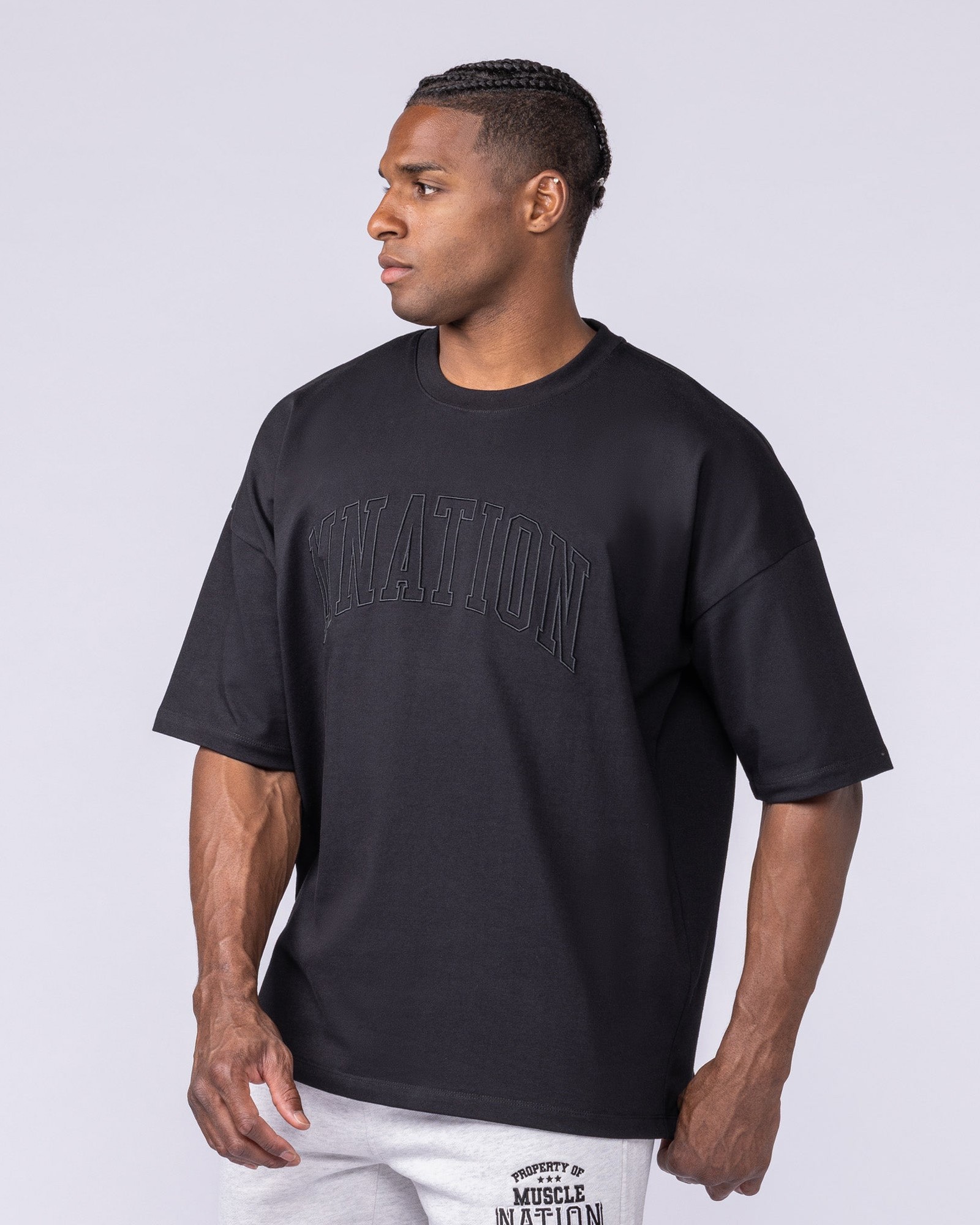 Varsity Oversized Boxy Tee - Black