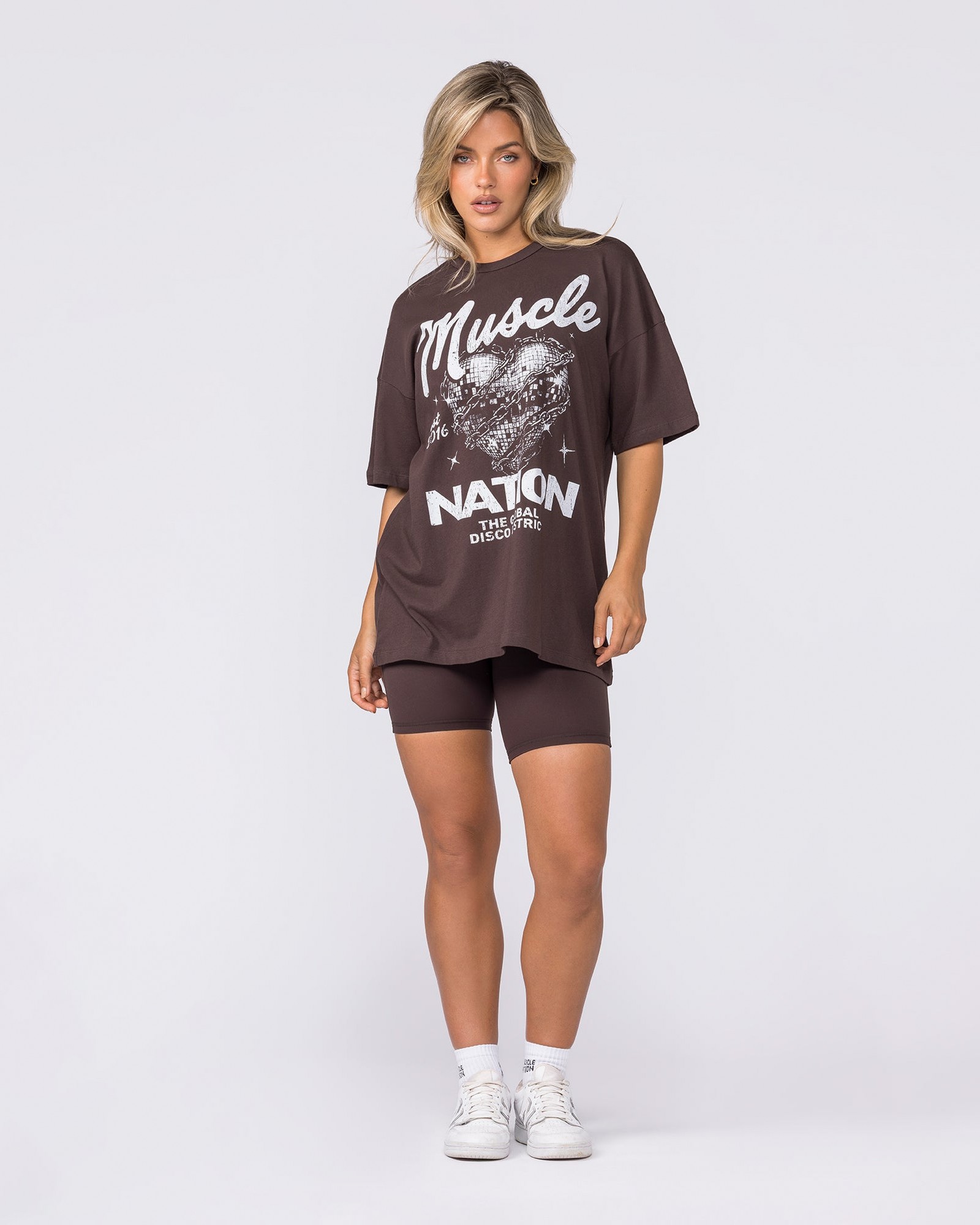 Disco District Oversized Tee - Cocoa