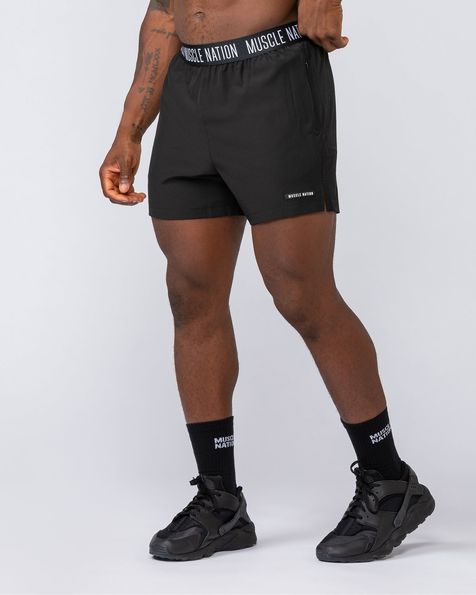 Level Up Training 4" Shorts - Black (Black Logo)