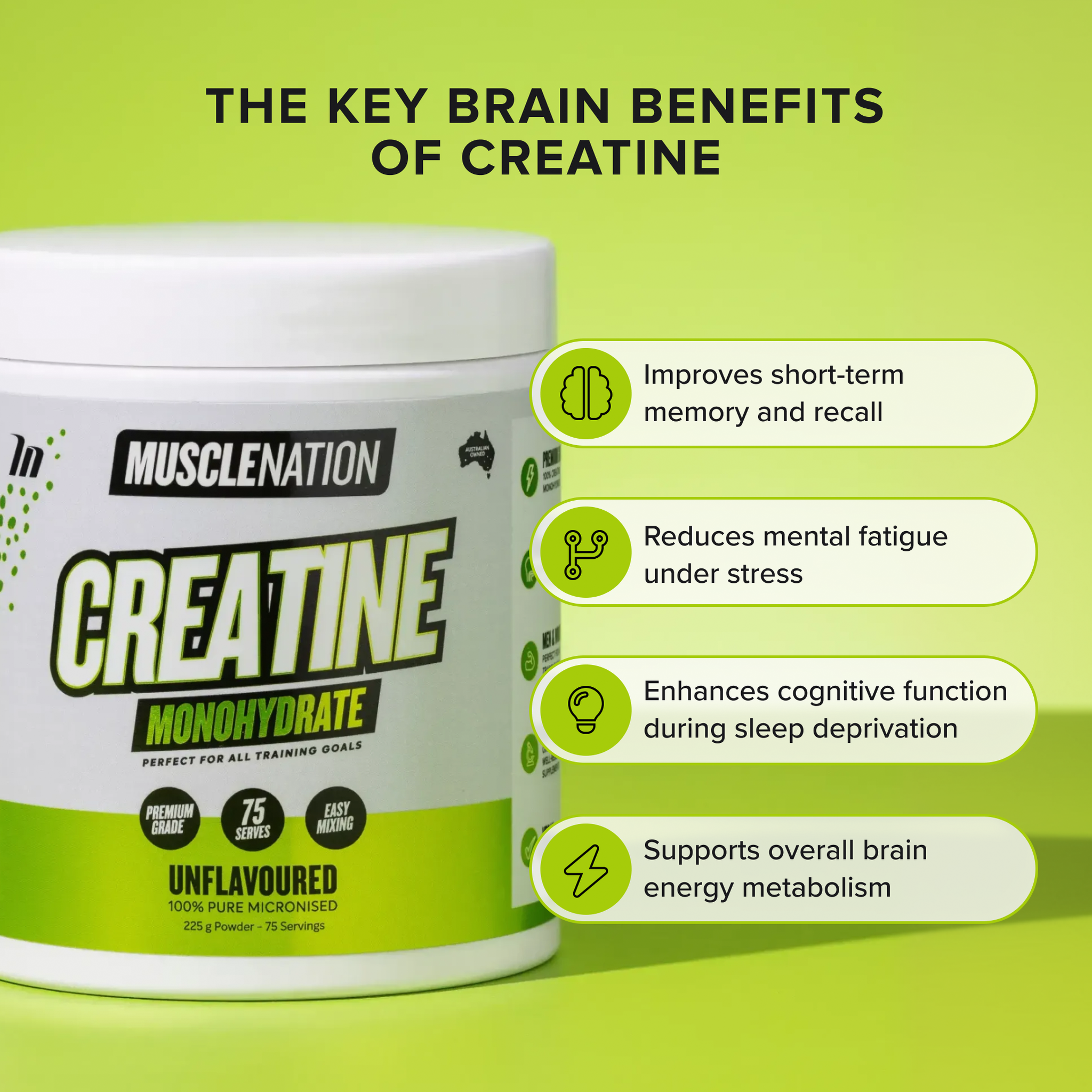 CREATINE MONOHYDRATE - Unflavoured - 75 serves