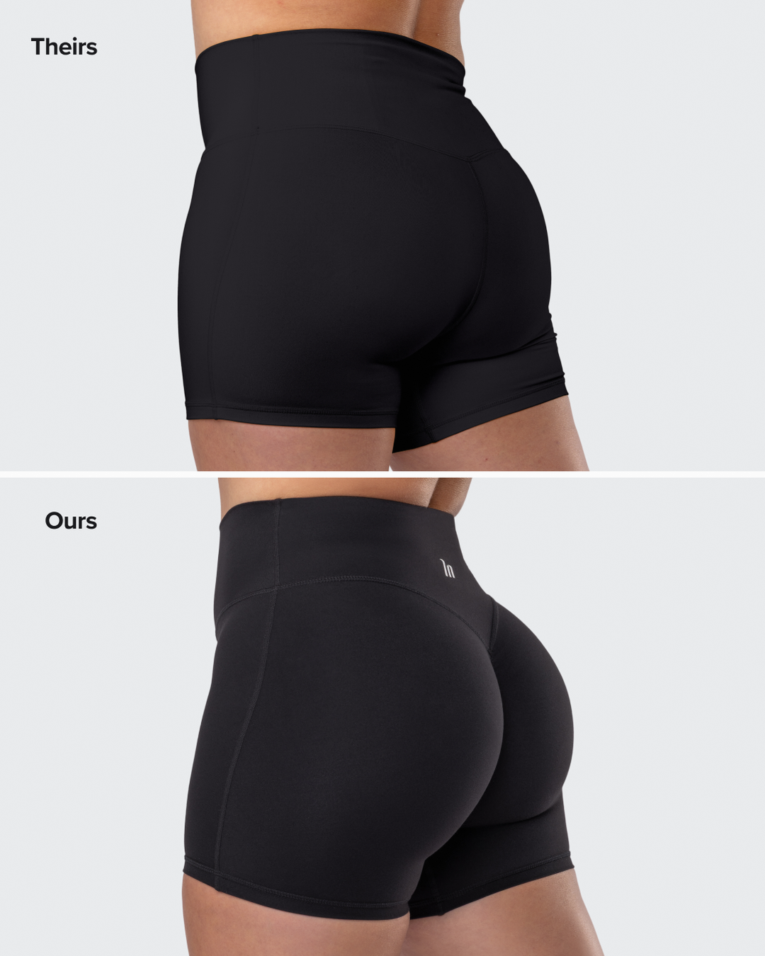 Aura Peachy Invisible Scrunch Midway Shorts - Black