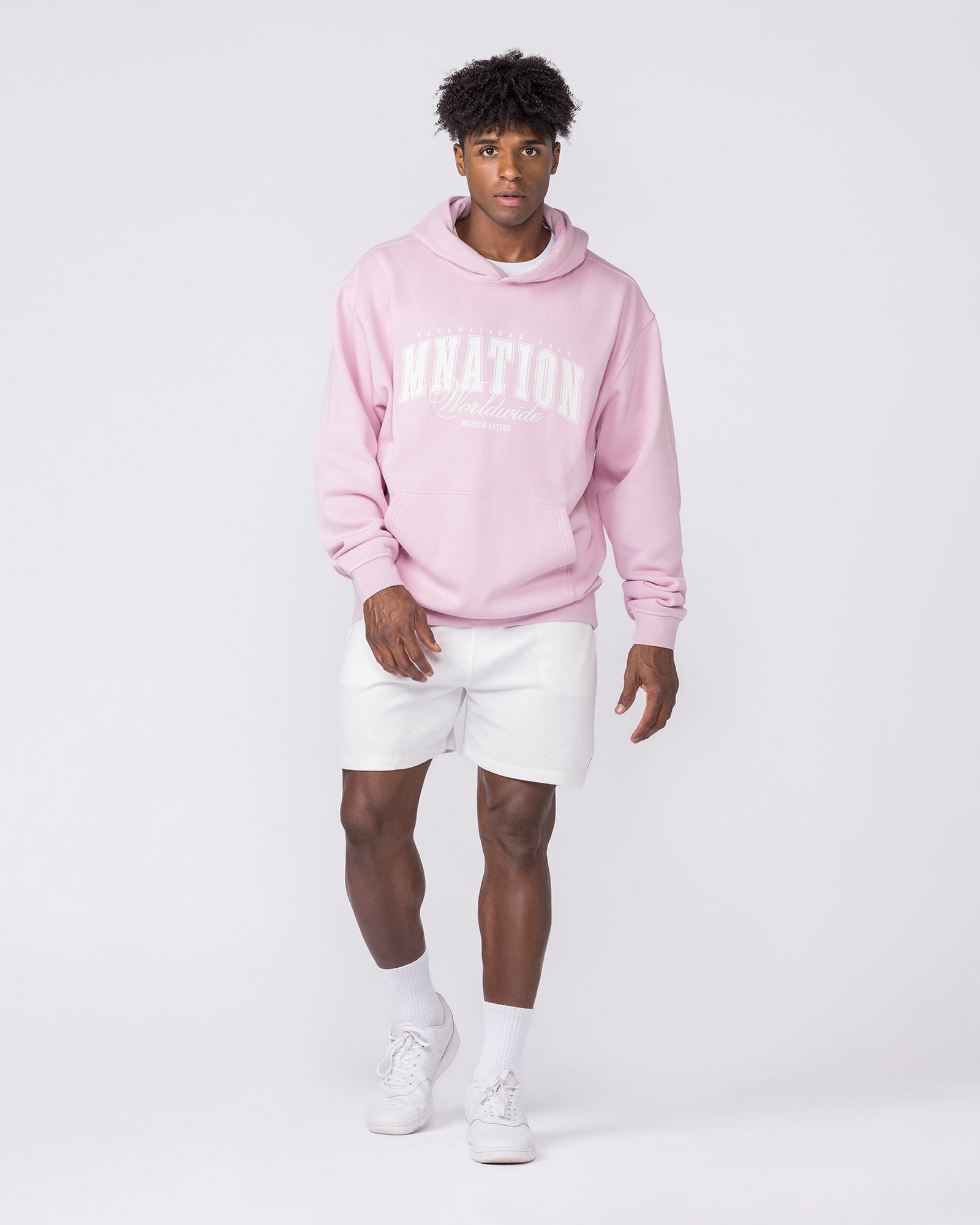 Worldclass Oversized Hoodie - Washed Powder Pink