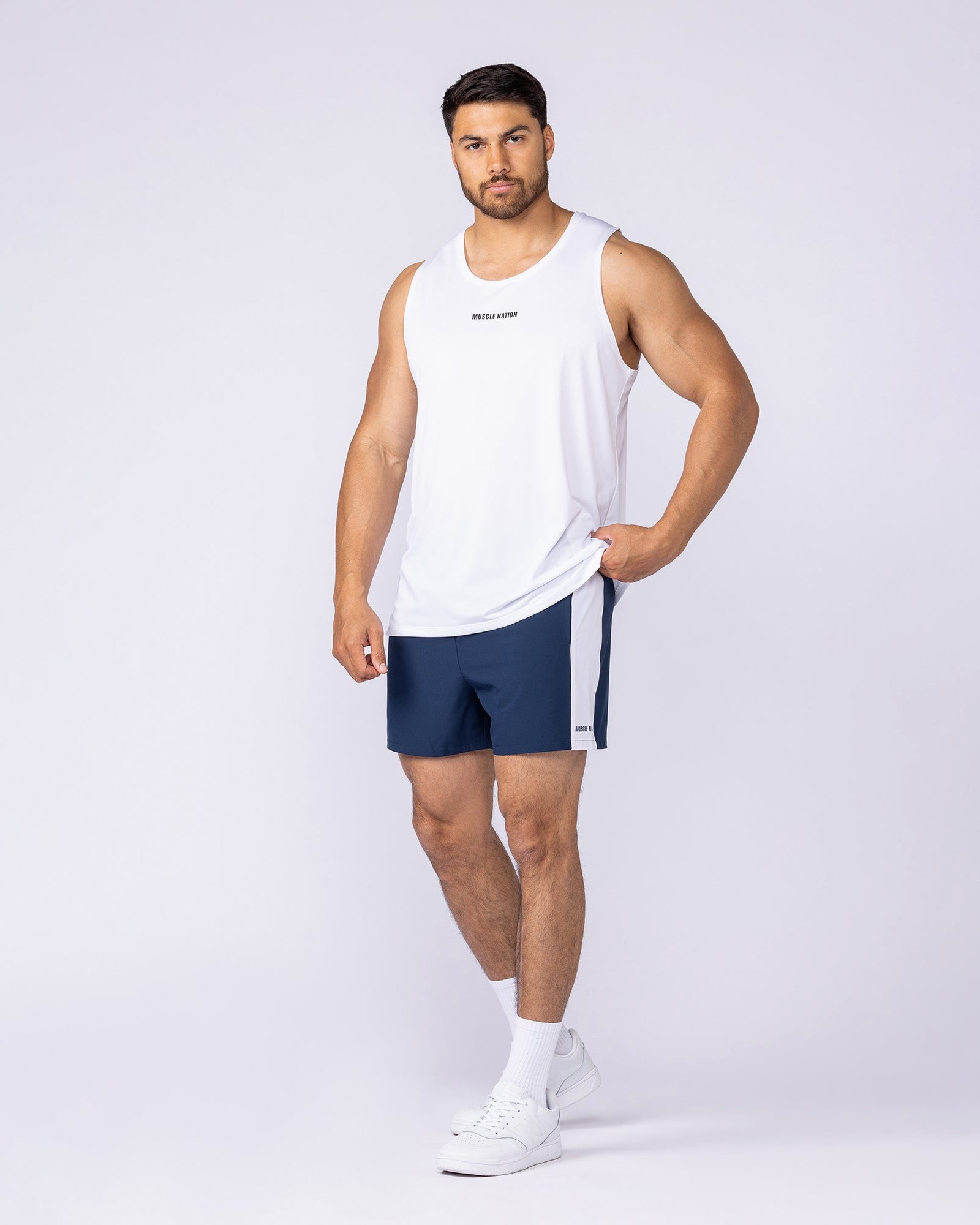Panelled Function 4" Shorts - Navy