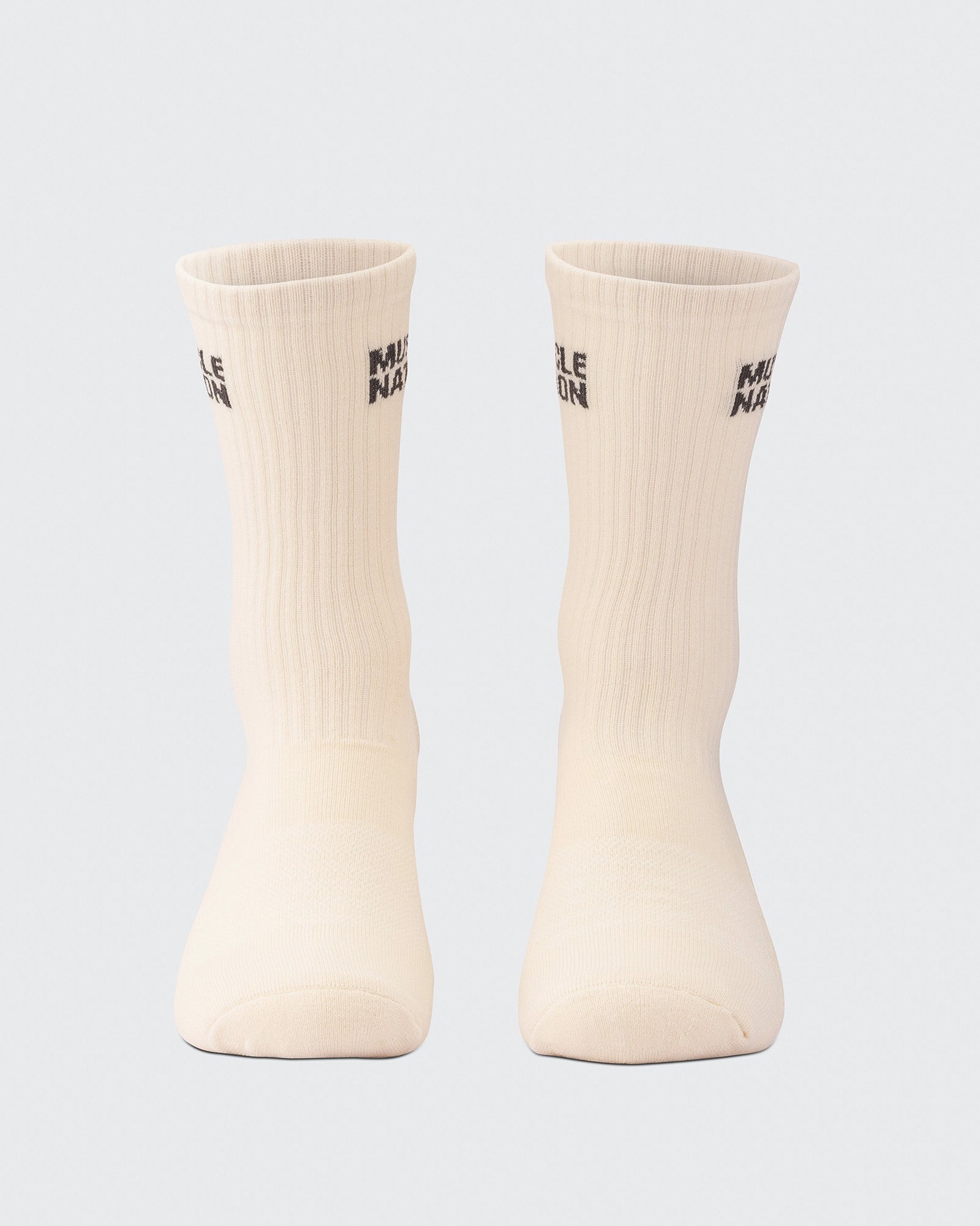Mens Essential Crew Socks (3x Pack) - Cream / Eggshell / Evergreen