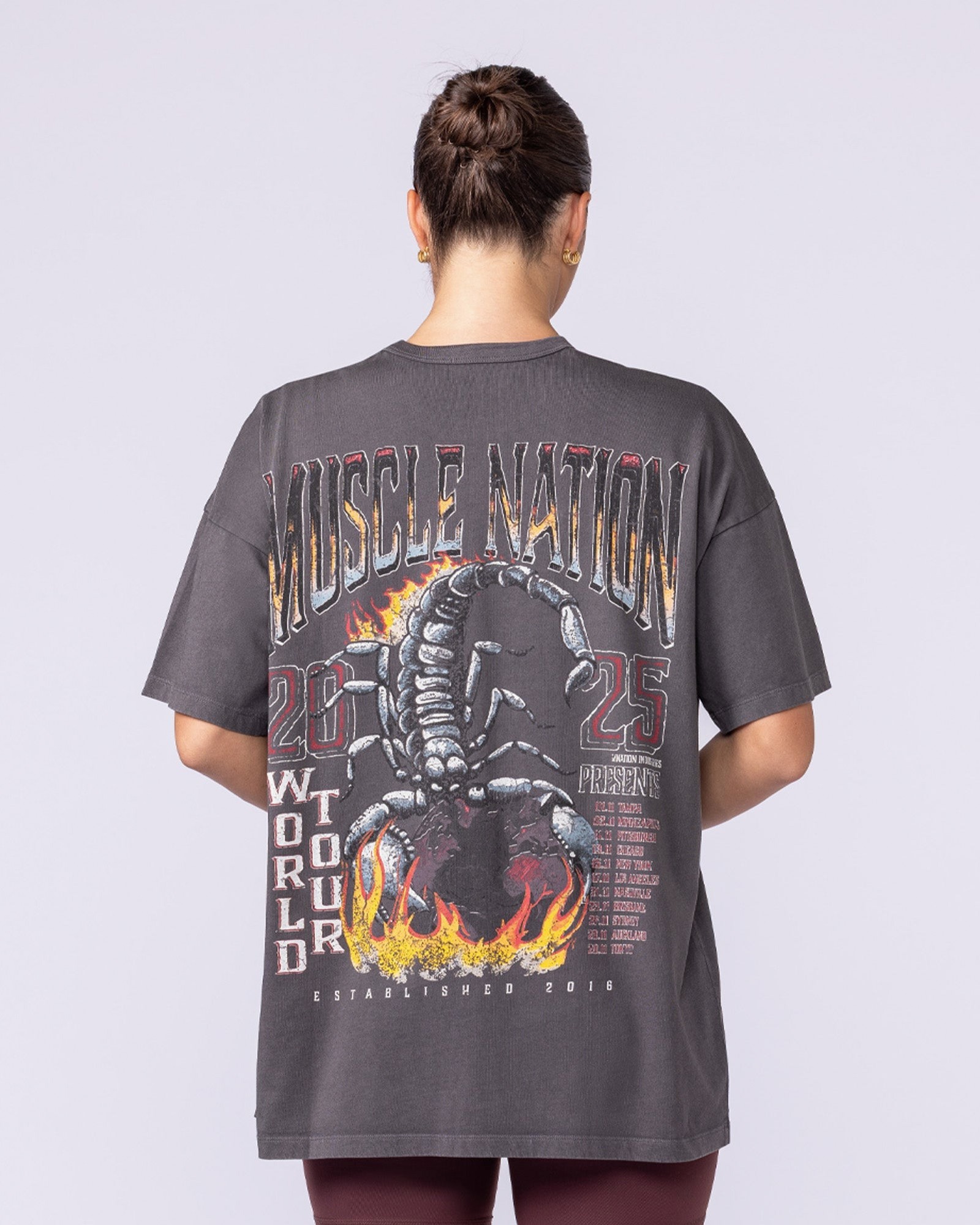 World Tour Oversized Vintage Tee - Washed Tornado