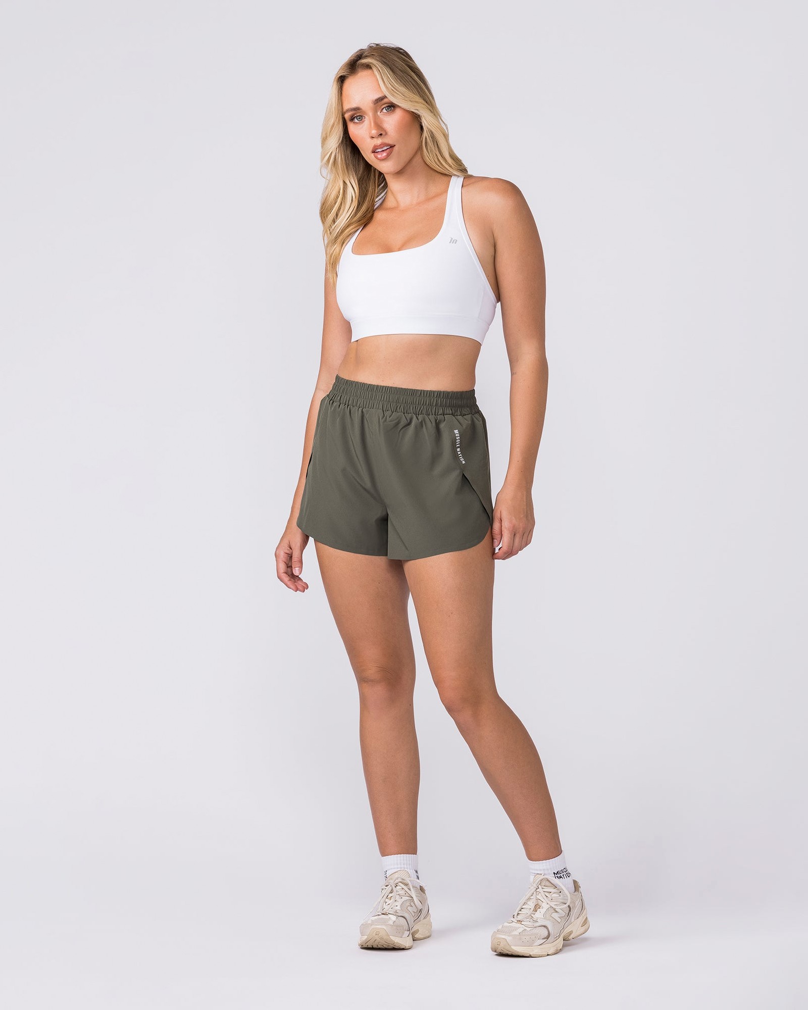 Pace 3" High-Waisted Run Shorts - Dark Khaki