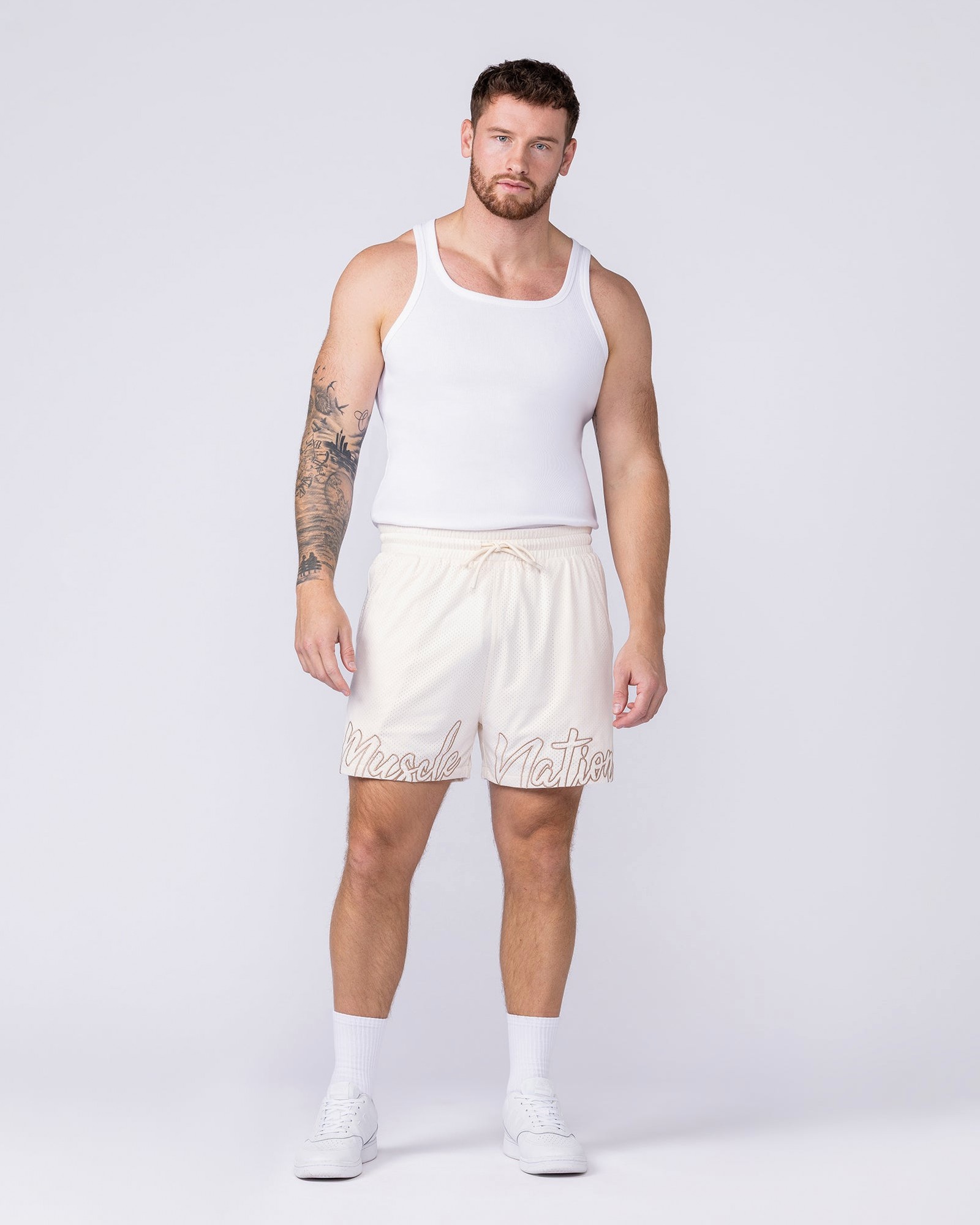 Script Lay Up 4" Shorts - Travertine
